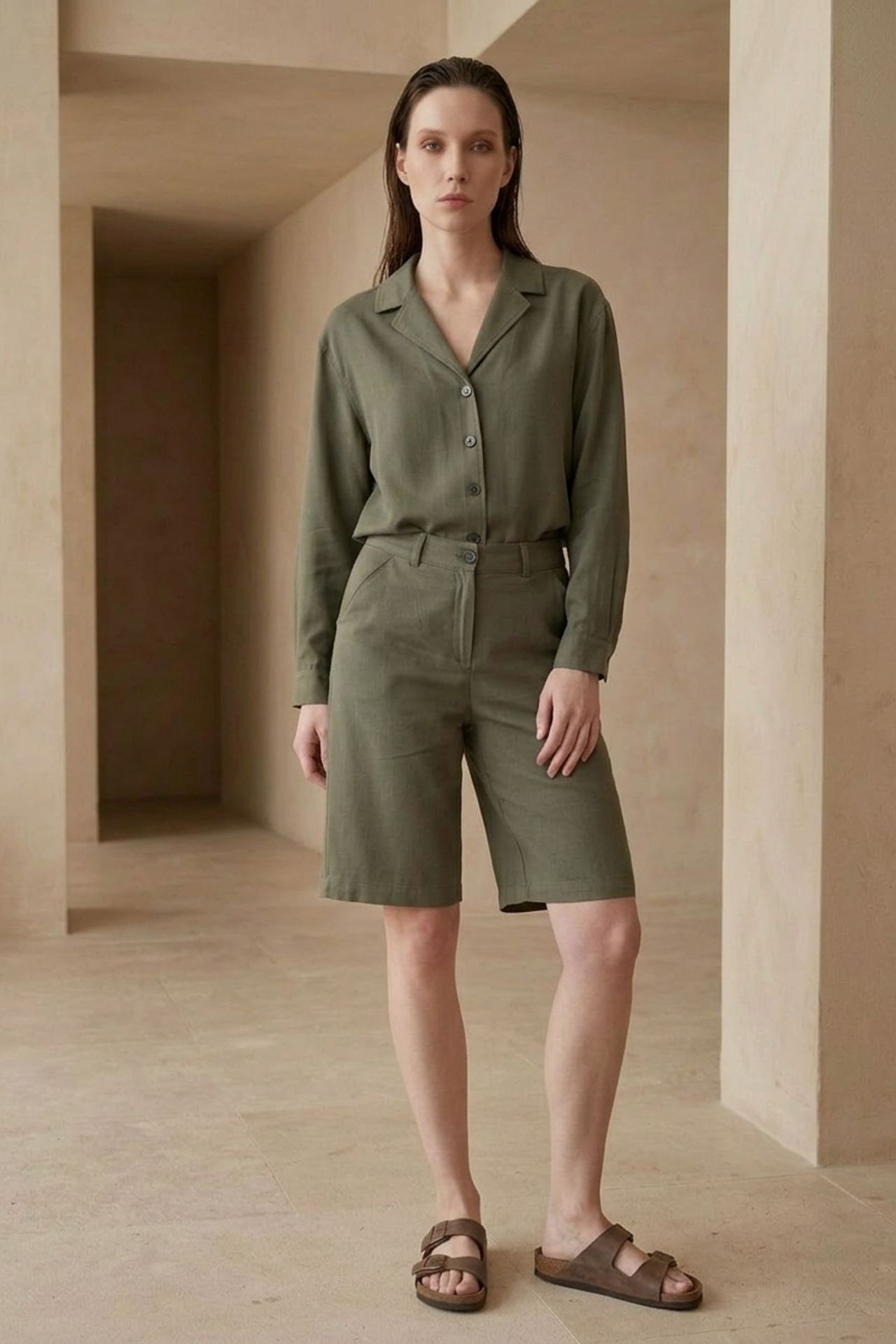MY FASHION Cotton Poplin Shirt and Shorts Set 3