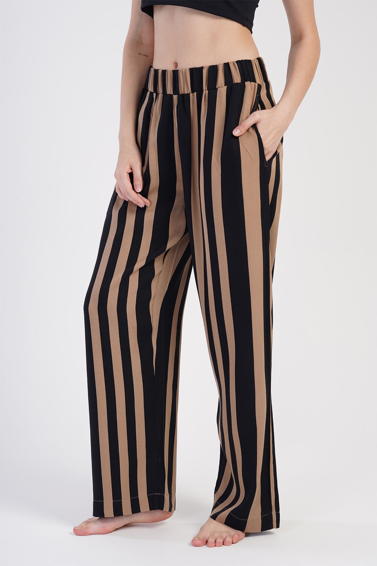 YAKE Rahat Düz Paça Pijama Altı 4
