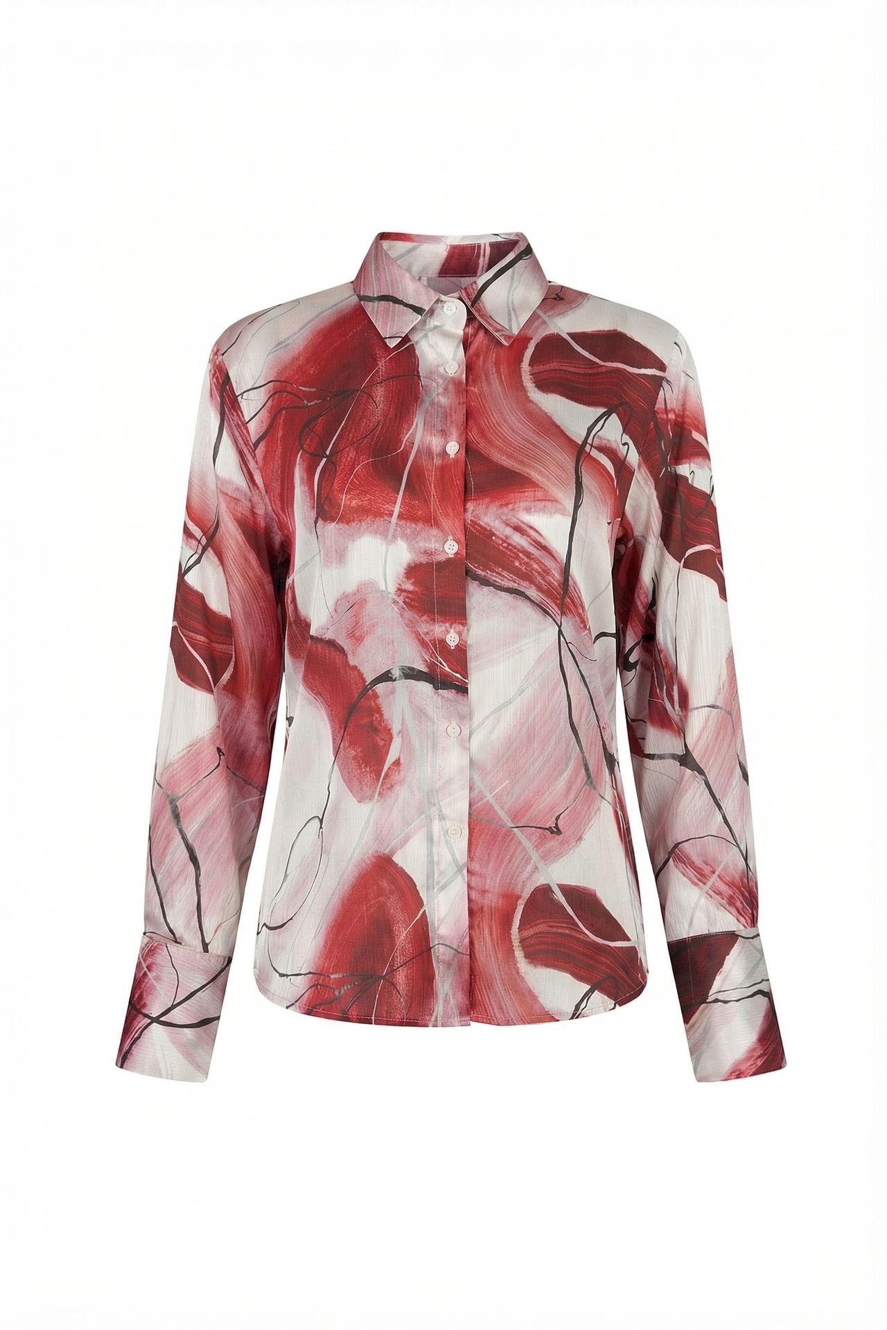 MY FASHION Abstract Print Button-Up Shirt 5