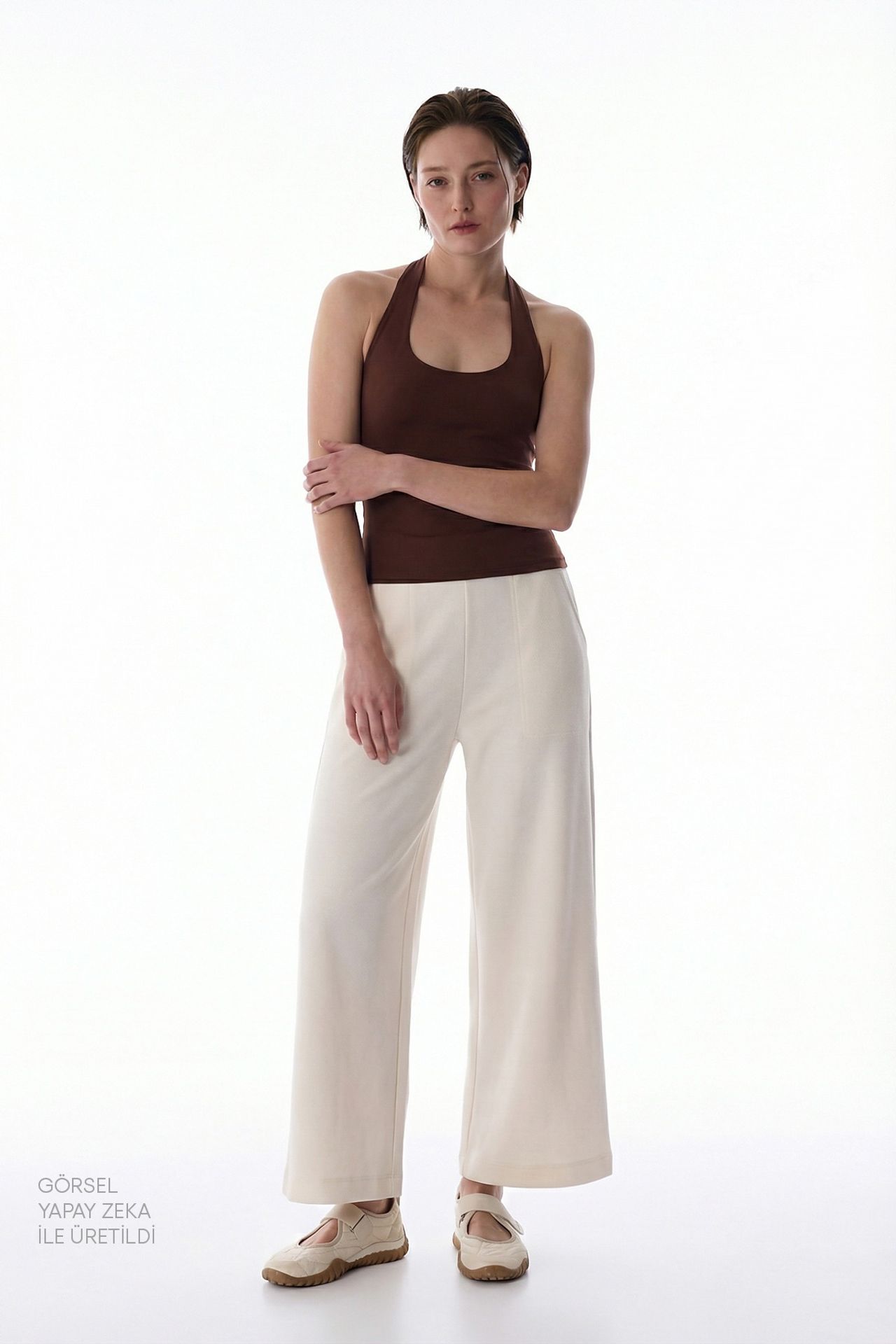 PENTI High Waist Crop Modal Trousers 3