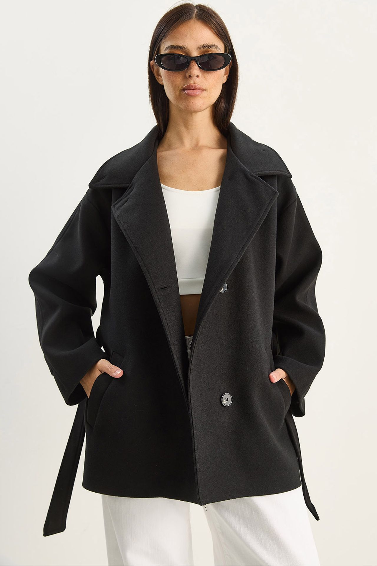 LUCCI Oversized Midi Coat with Button Closure 1