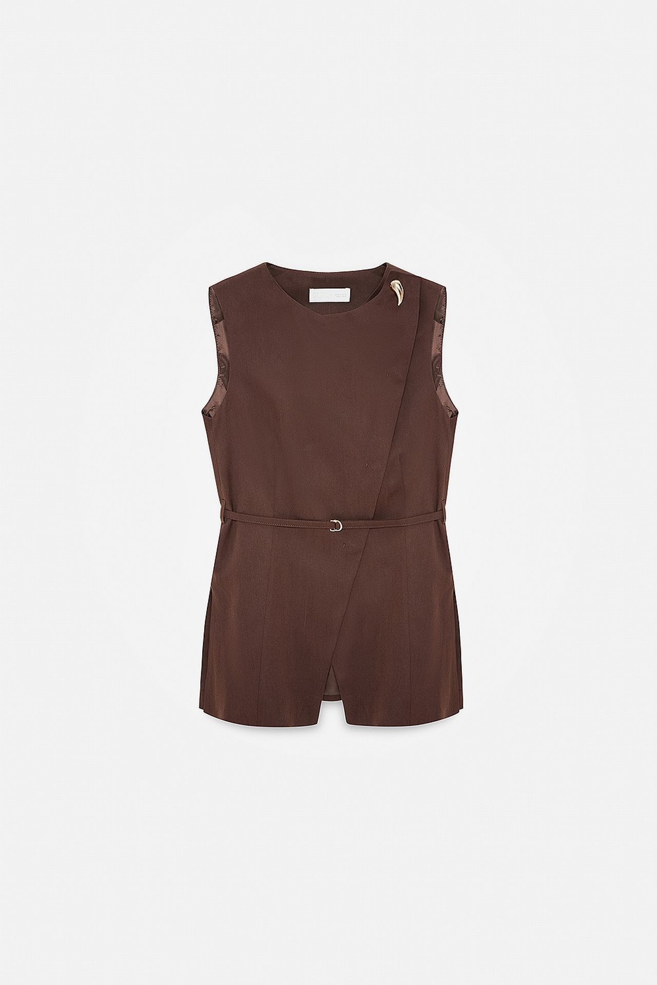 DILVIN Women's Tencel Poplin Belted Waistcoat 5