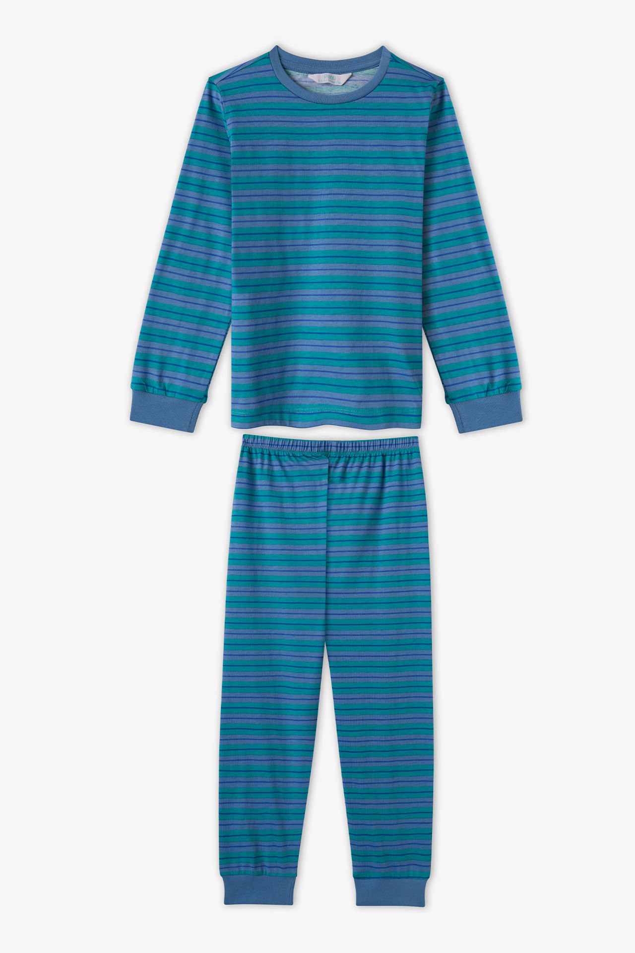 PENTI Boys' Striped Lovers Cotton Long Sleeve Pajama Set 5
