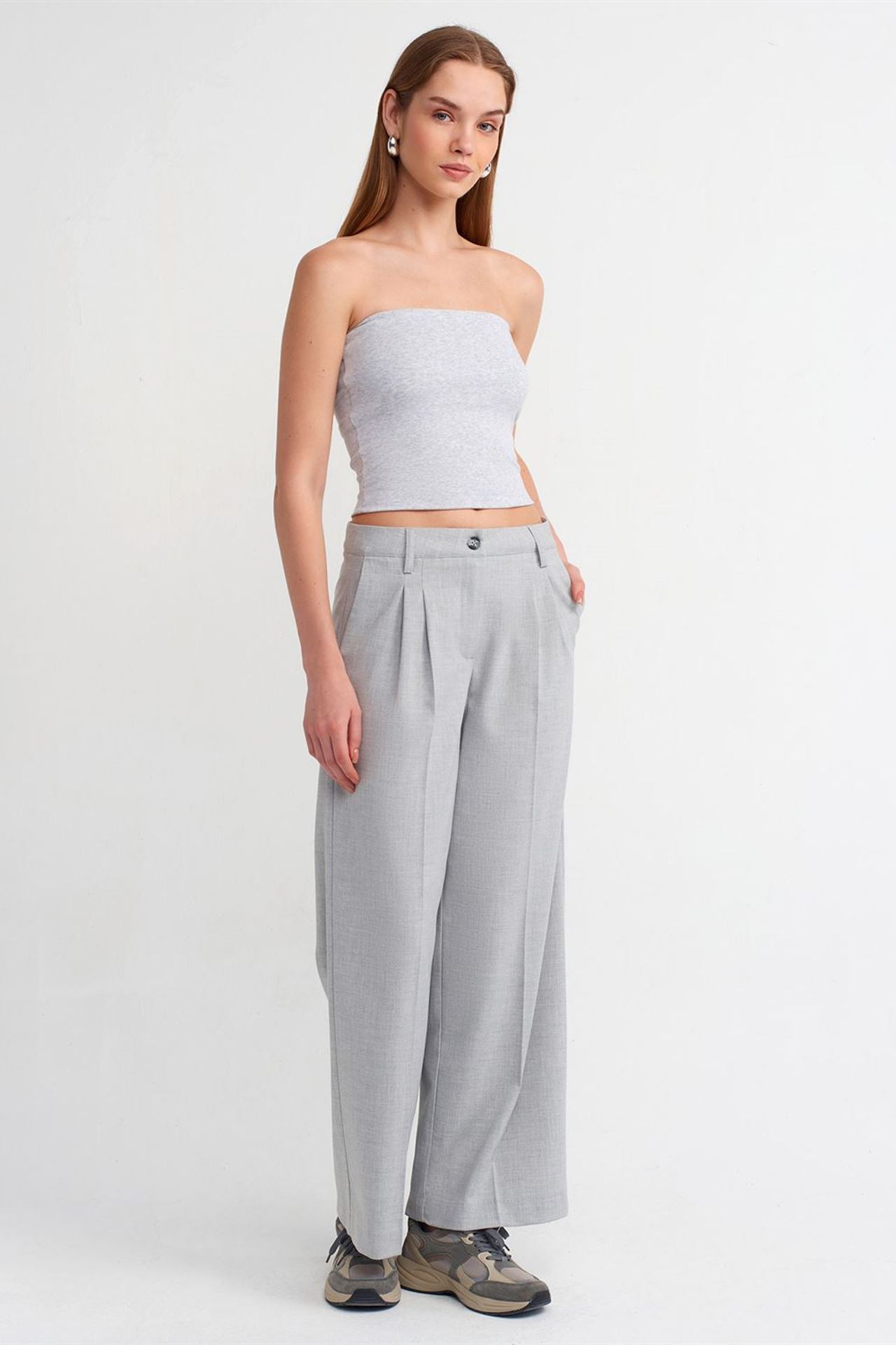 DILVIN Women's Strapless Slim-Fit Crop Top 3