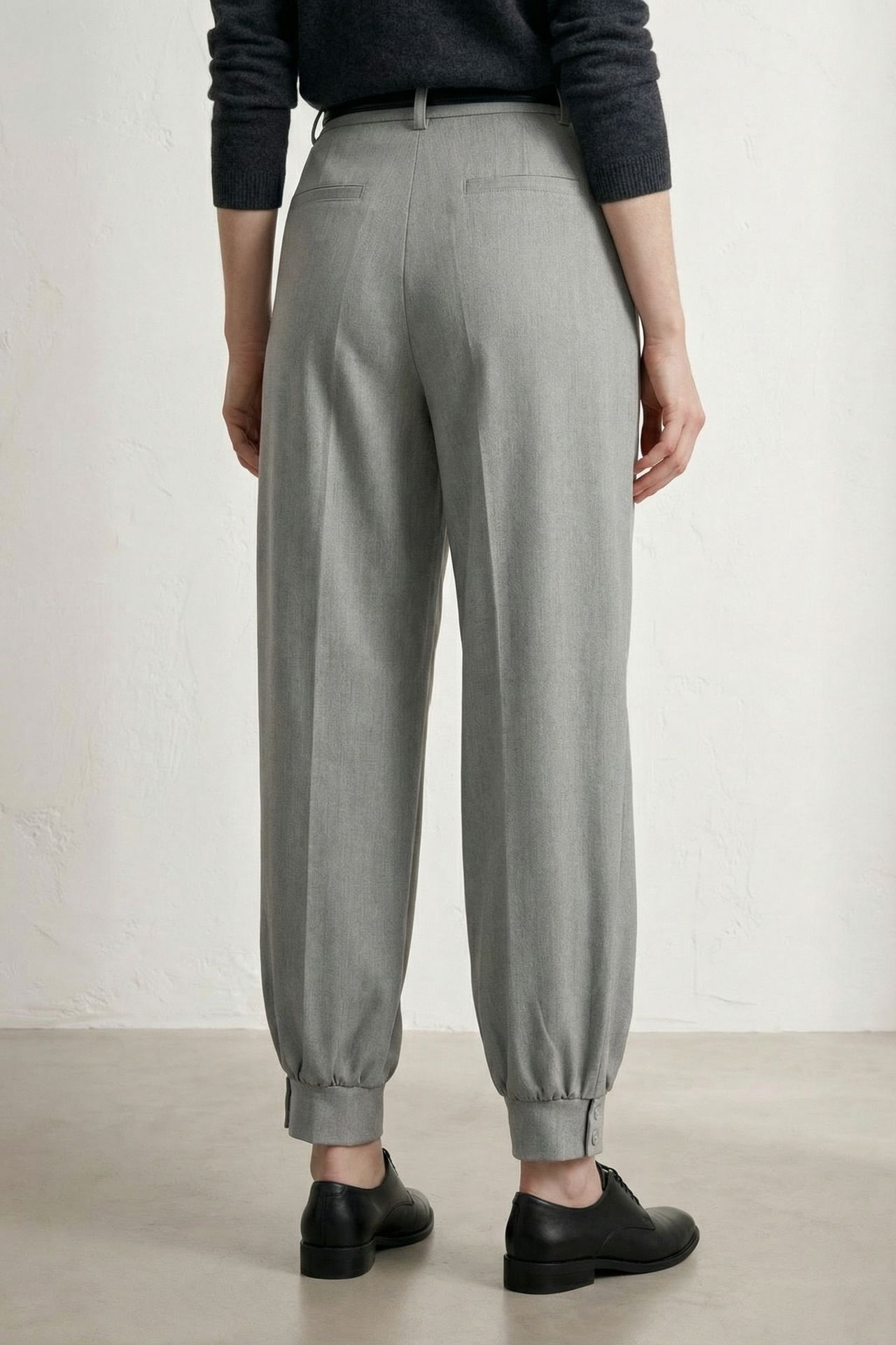 MY FASHION Belted Buttoned Leg Tailored Trousers 4