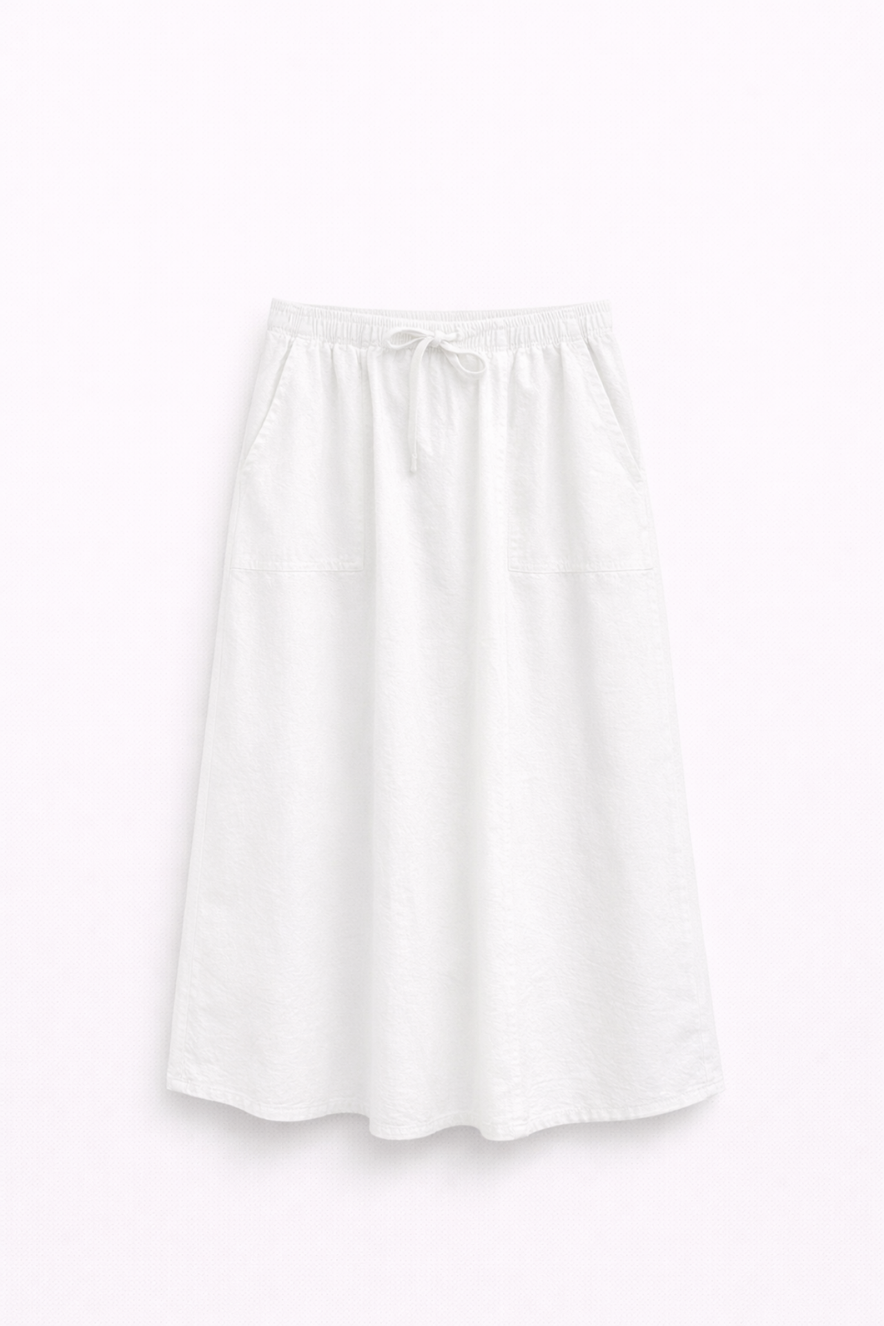 Mixray High-Waisted Poplin Skirt with Drawstring Detail 3