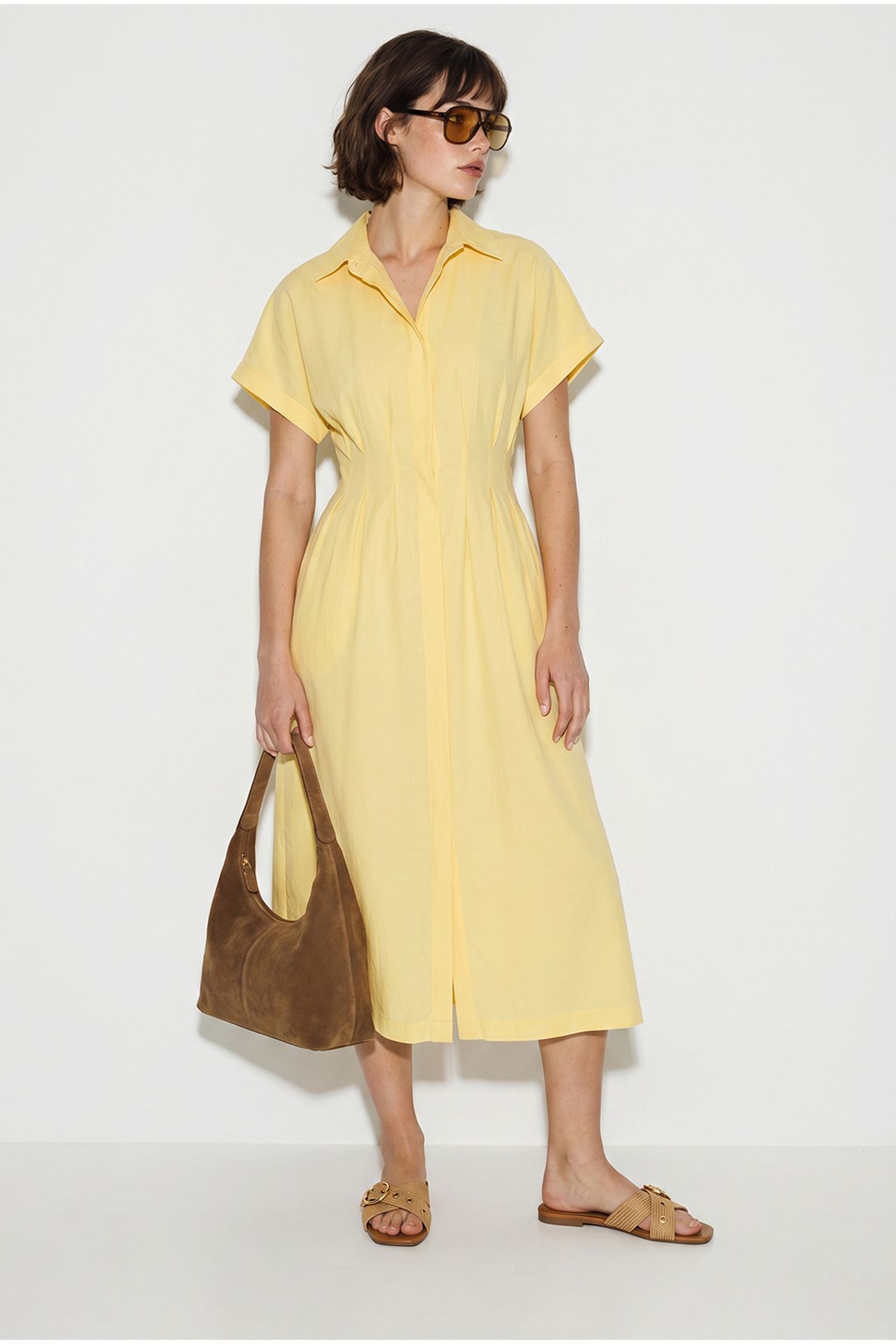 LUCCI Fitted Midi Shirt Dress 2