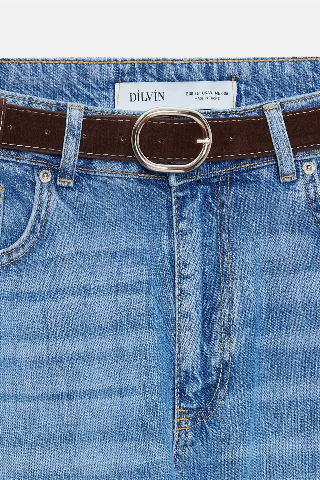 DILVIN Yüksek Bel Bol Paça Jean 7