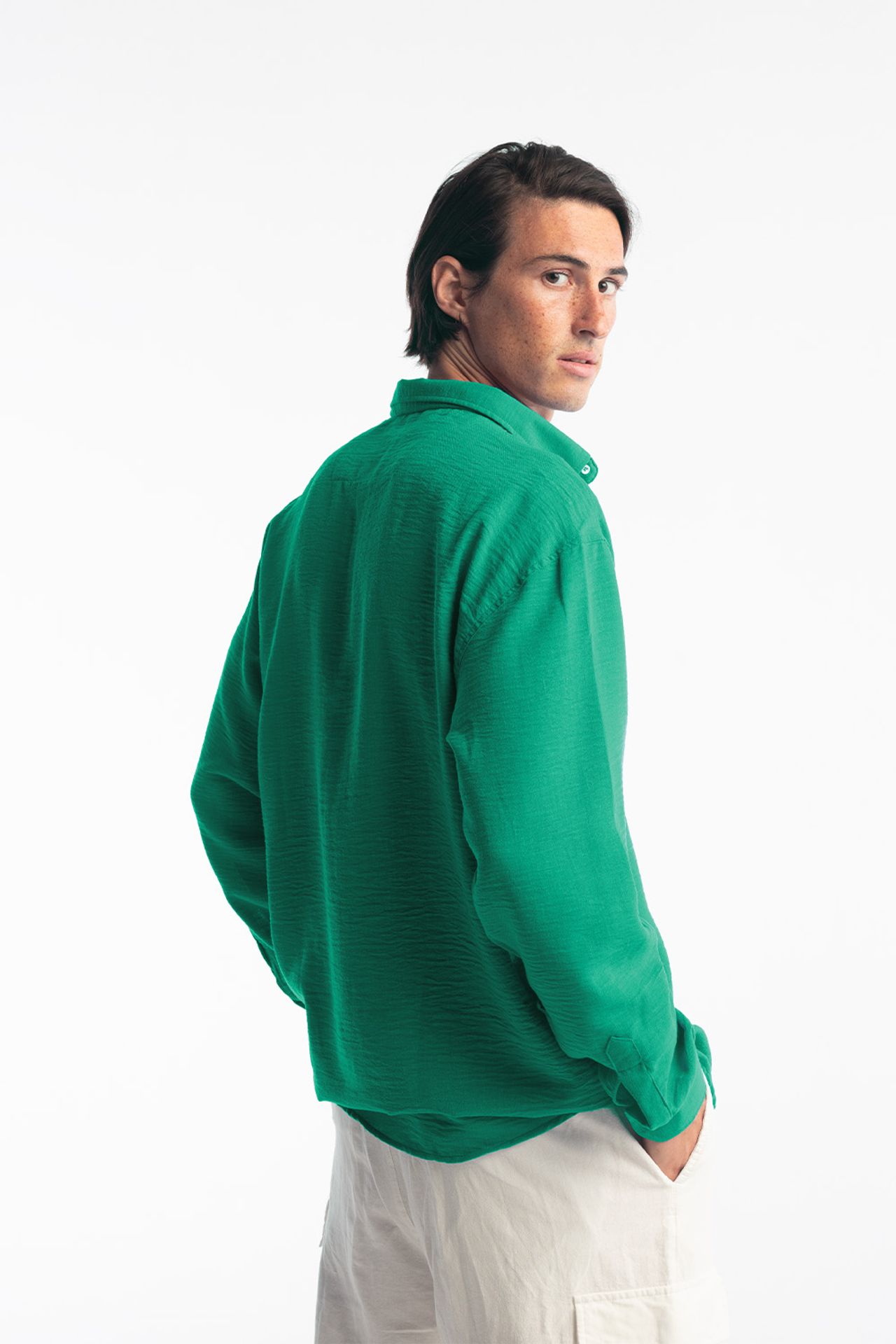 GIESTO Oversized Button-Up Long Sleeve Shirt 3