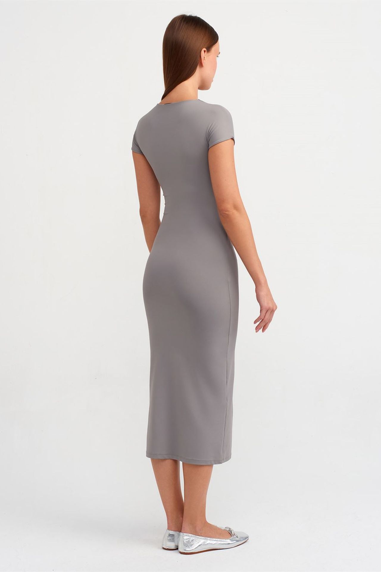 DILVIN Kadın Bodycon Midi Elbise 2