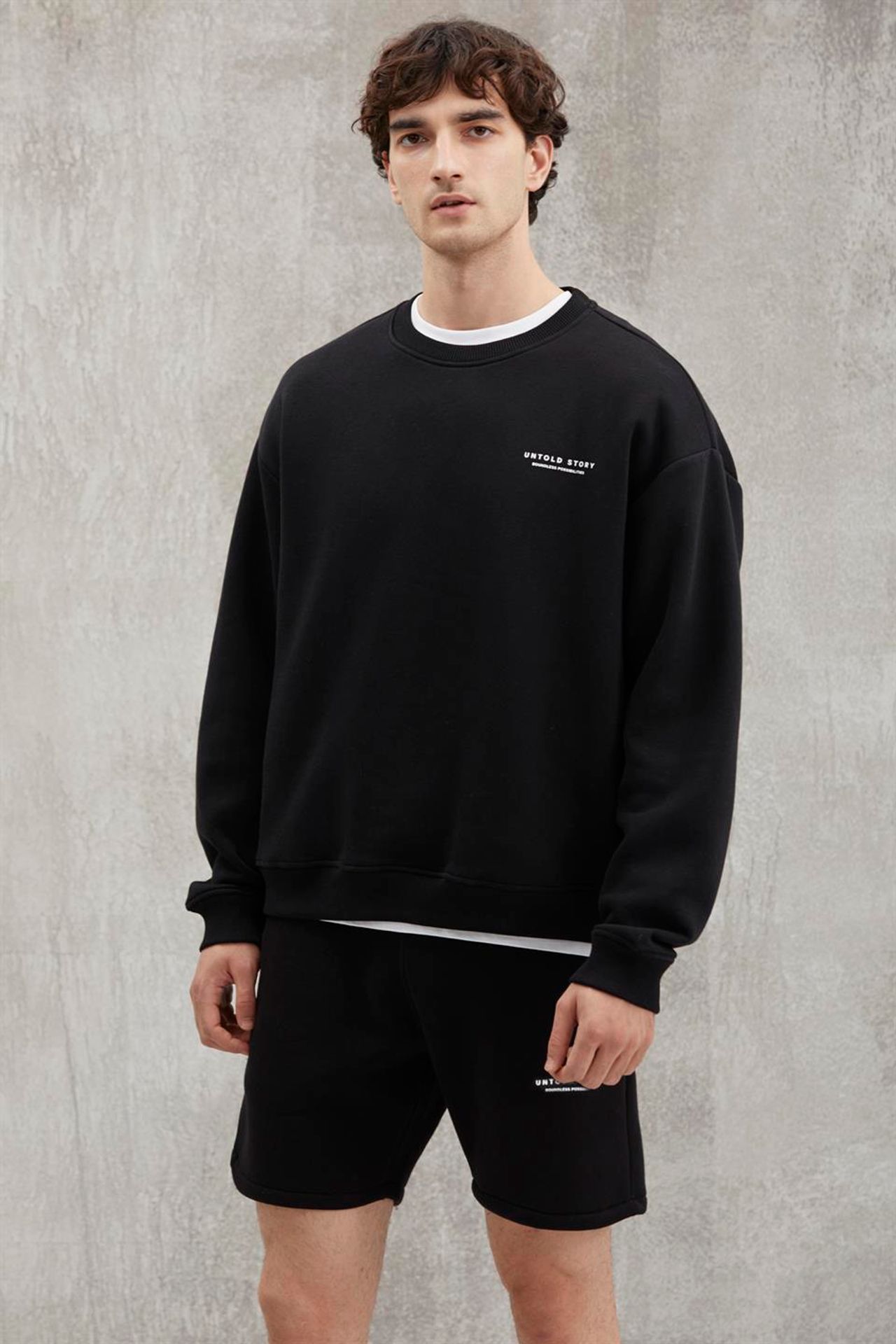 GRIMELANGE Oversize Bisiklet Yaka Logolu Sweatshirt 4