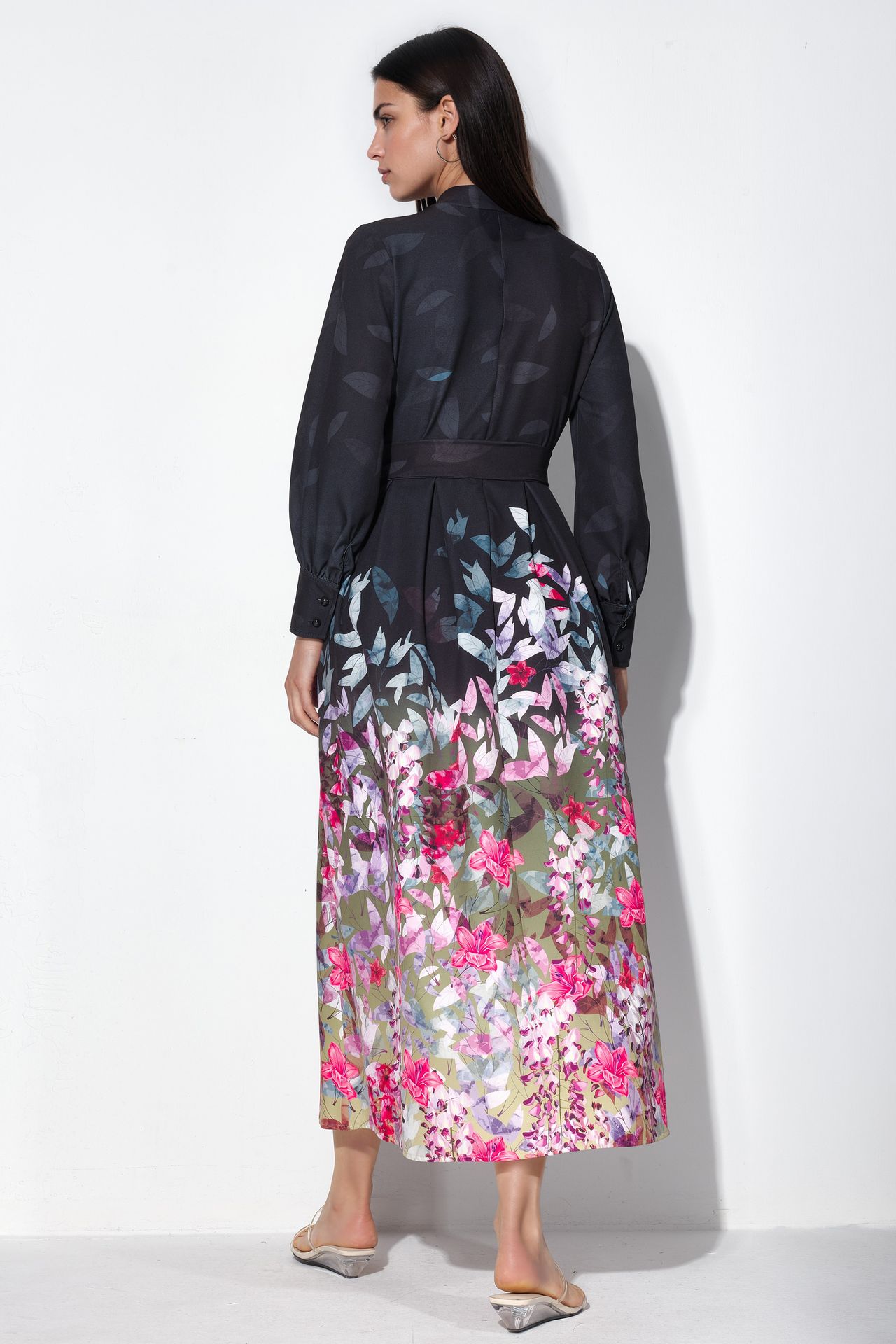 MSN Floral Belted Maxi Dress