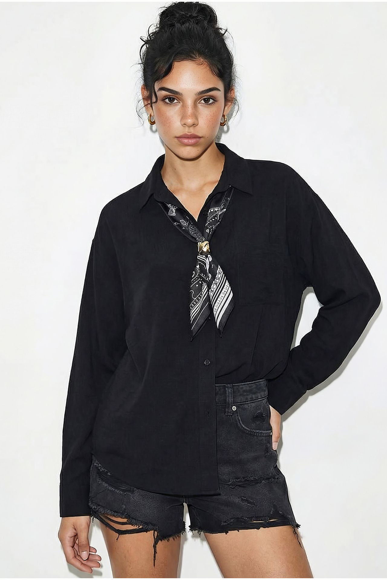 LUCCI Loose-Fit Button-Front Shirt With Pocket 5