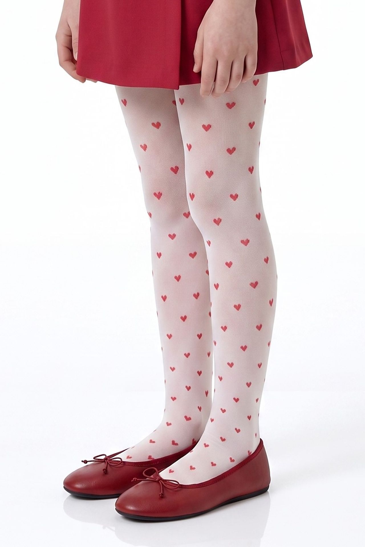 PENTI Girls' Little Heart Heart Pattern Tights 2