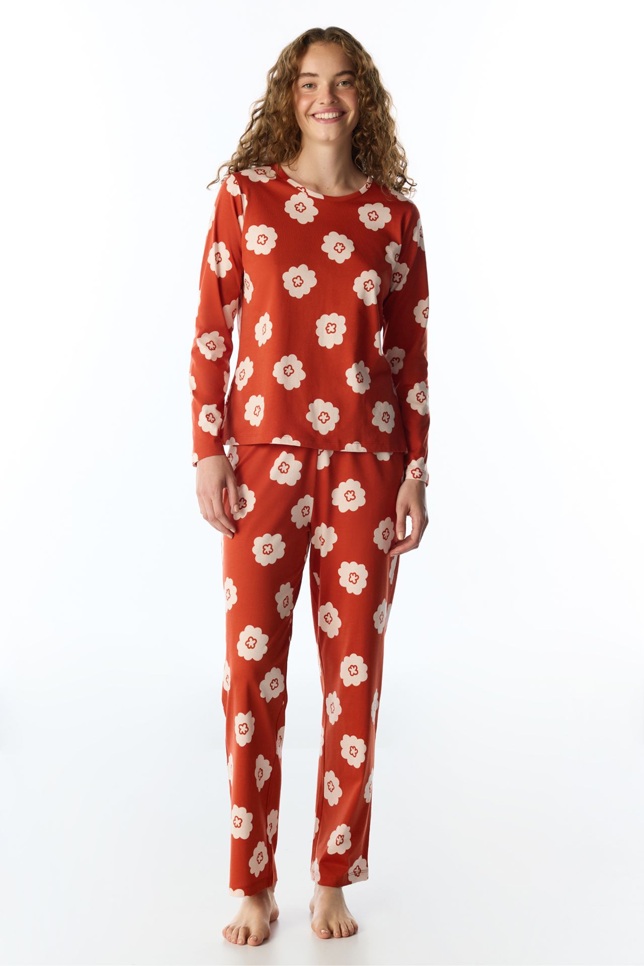 PENTI Soft Bloom Floral Long Sleeve Pants Pajama Set 1