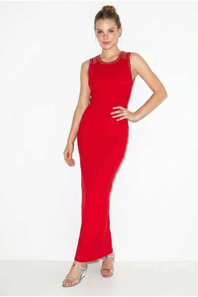 LUCCI Sleeveless Ribbed Bodycon Maxi Dress