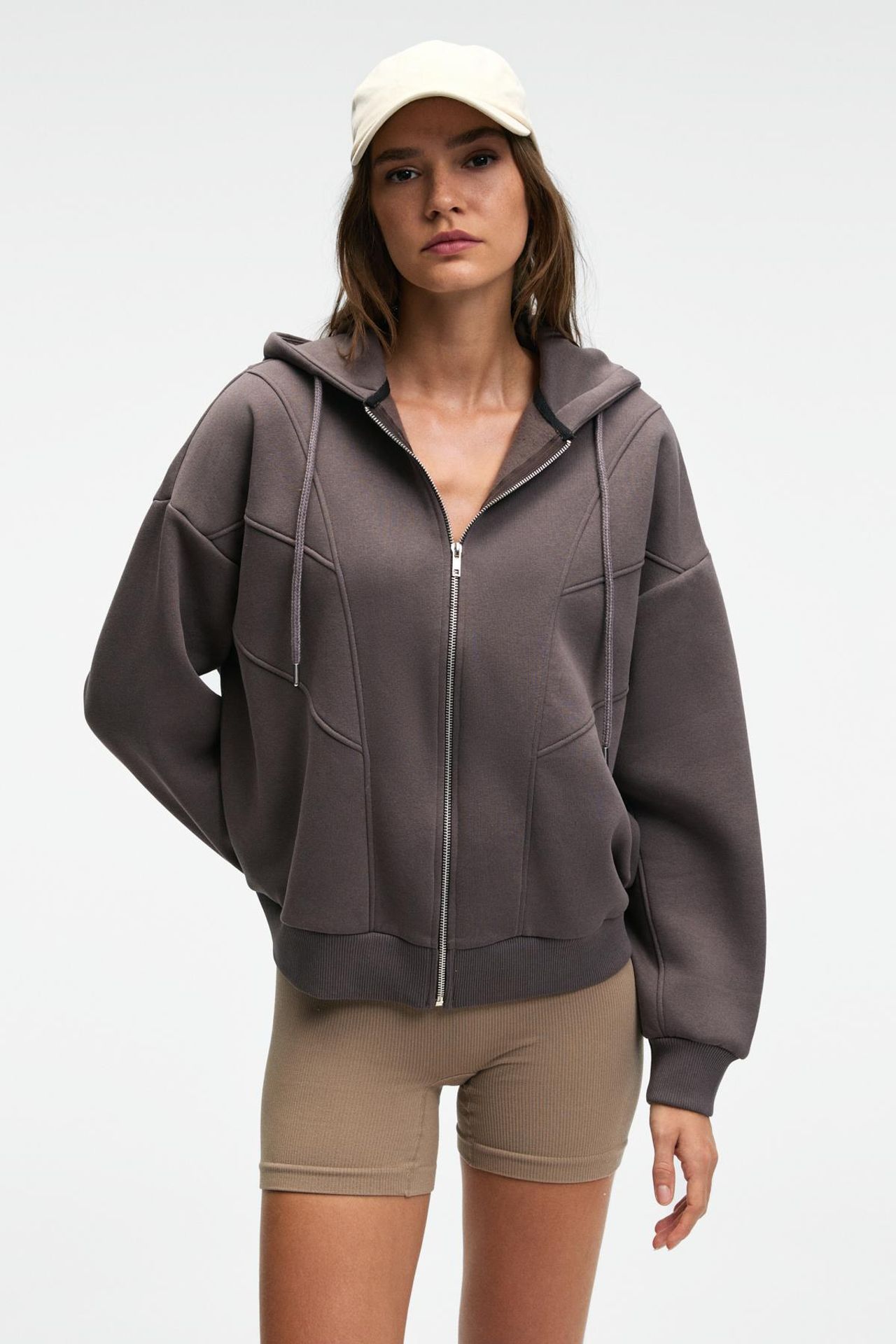GRIMELANGE Hooded Oversized Zip Sweatshirt 1
