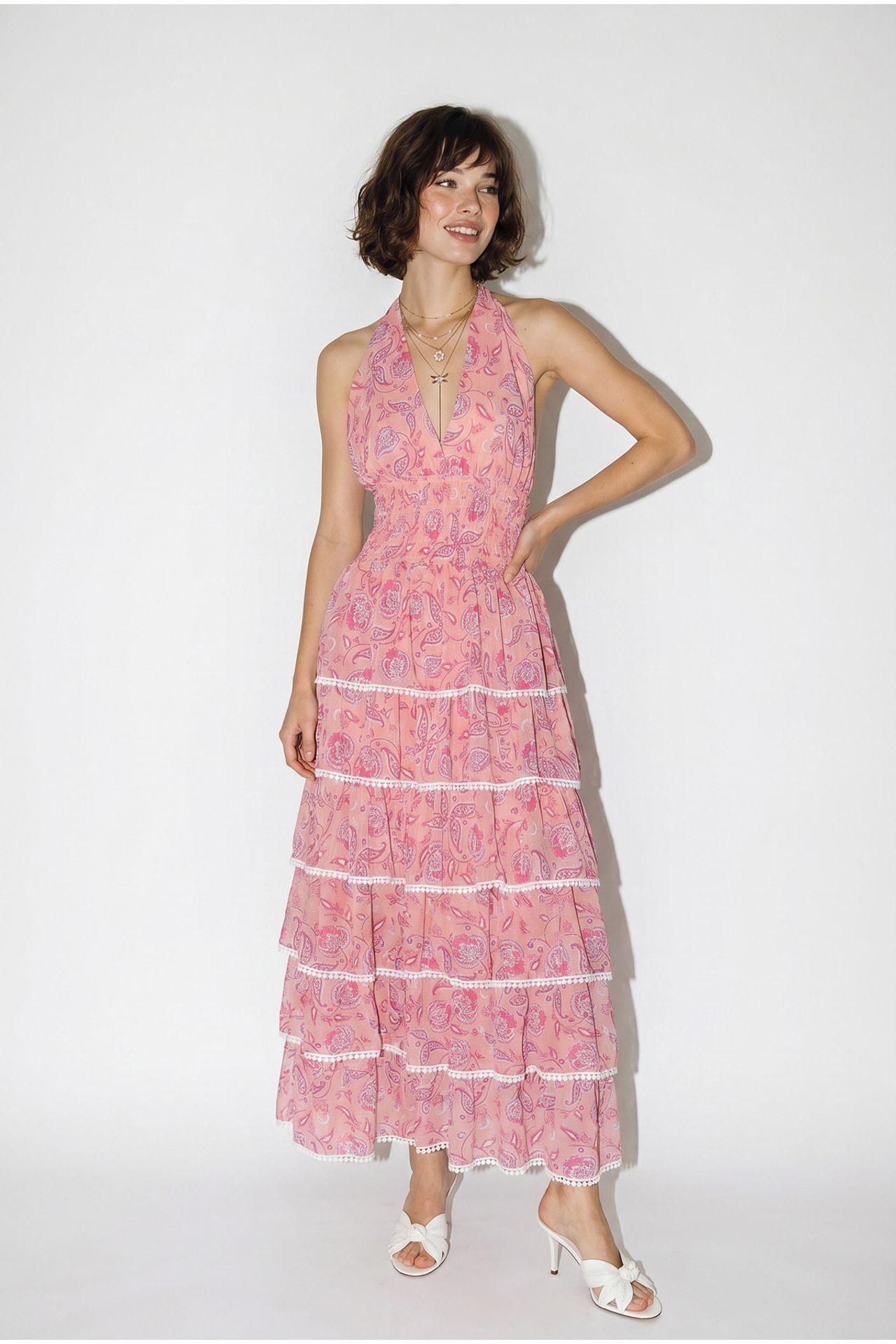 LUCCI Paisley Halter Maxi Dress 2