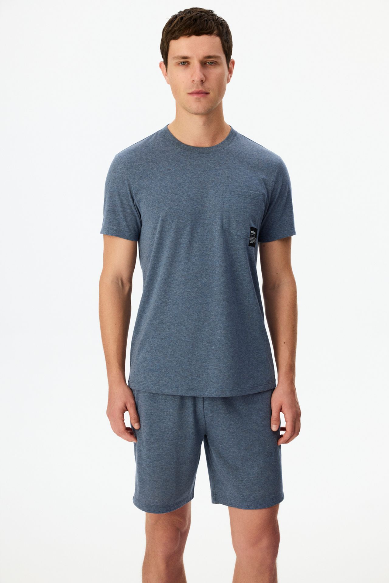 PENTI Men's Soft Short Sleeve Shorts Pajama Set 1