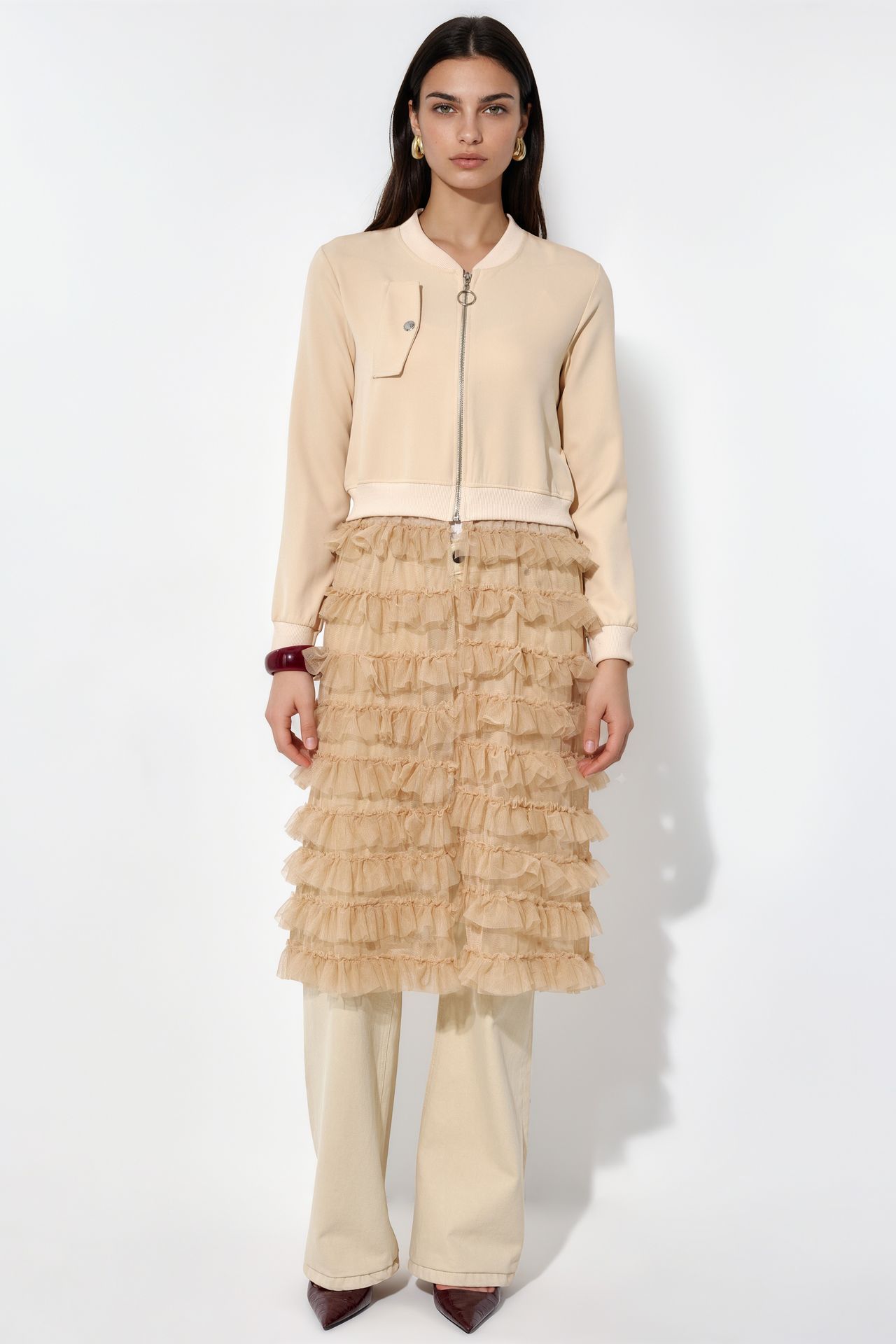 MSN Long Textured Poplin Jacket 5