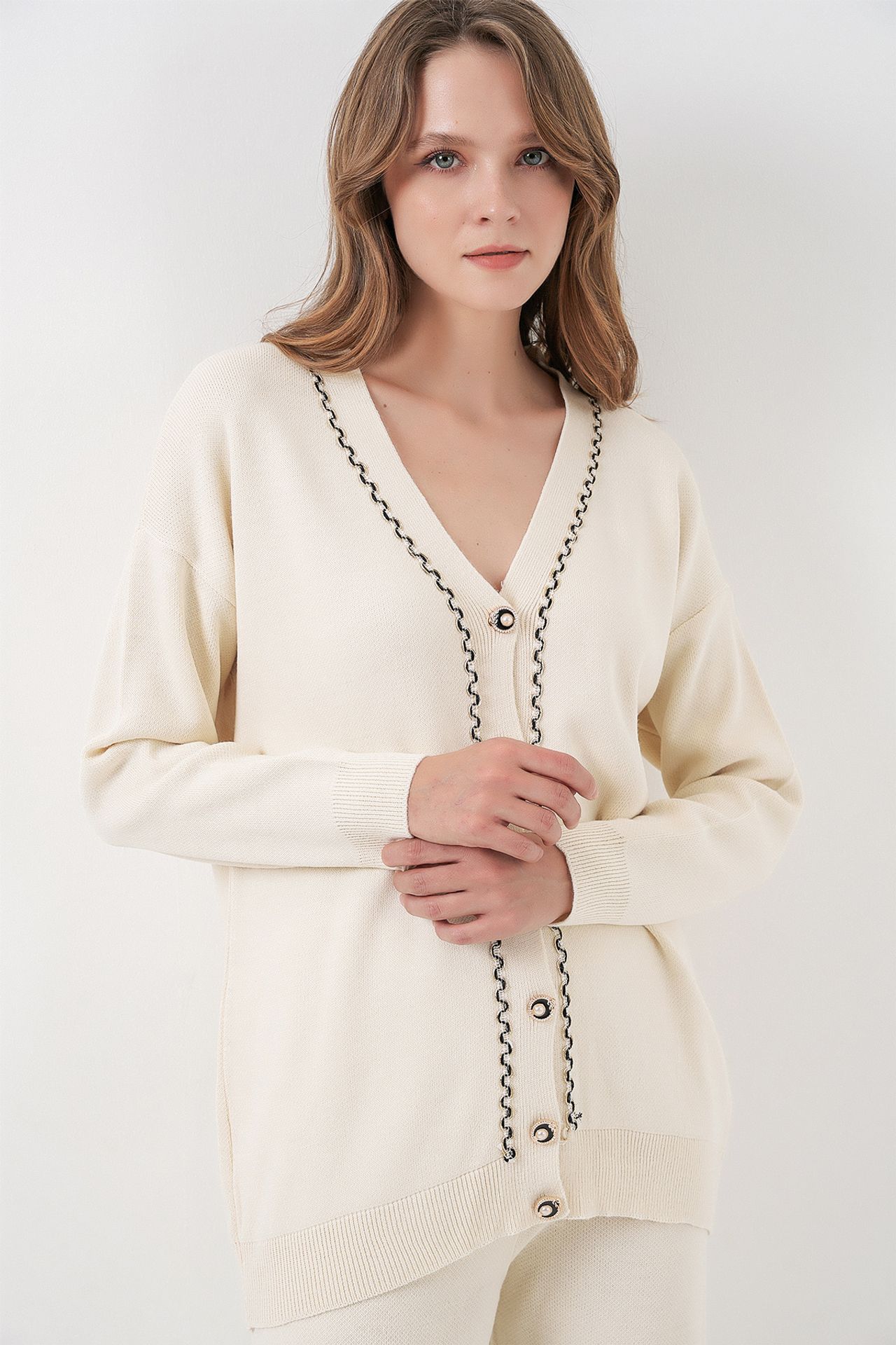 BDART V-Neck Cardigan and Wide Leg Pants Set 3