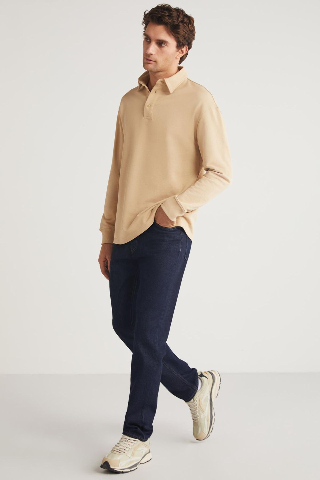 GRIMELANGE Polo Yaka Fitilli Sweatshirt 4