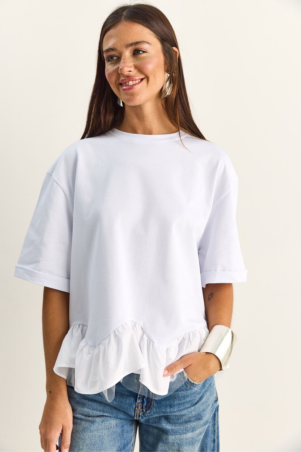 LUCCI Women's Cotton Elastane T-Shirt 4