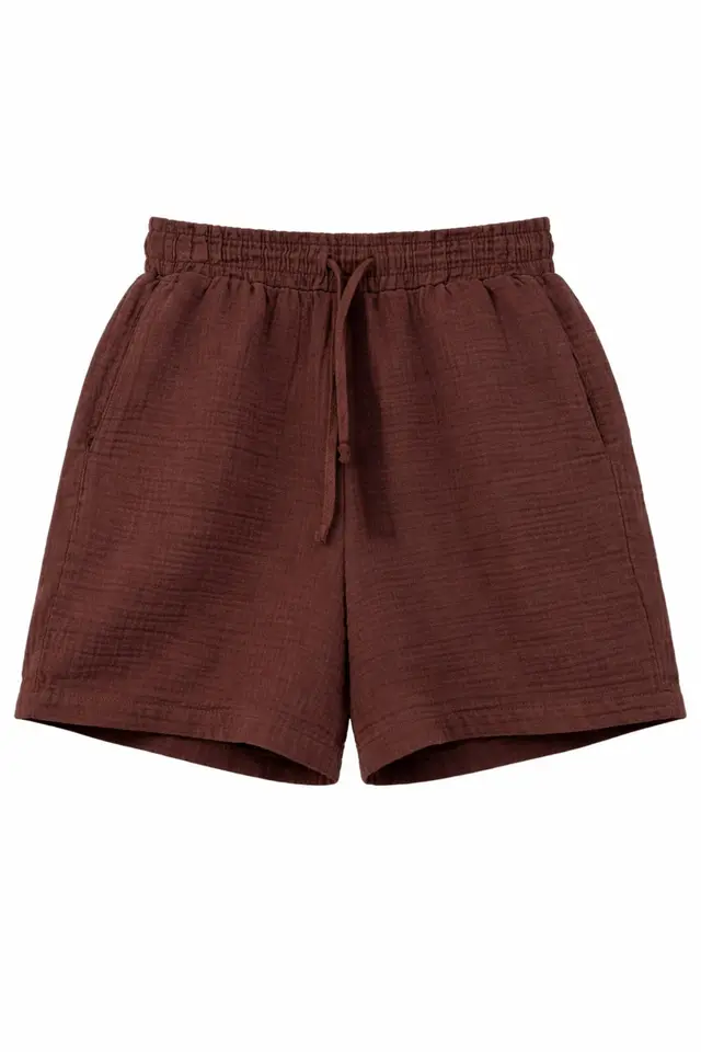 Mixray High-Waist Textured Wide-Leg Shorts