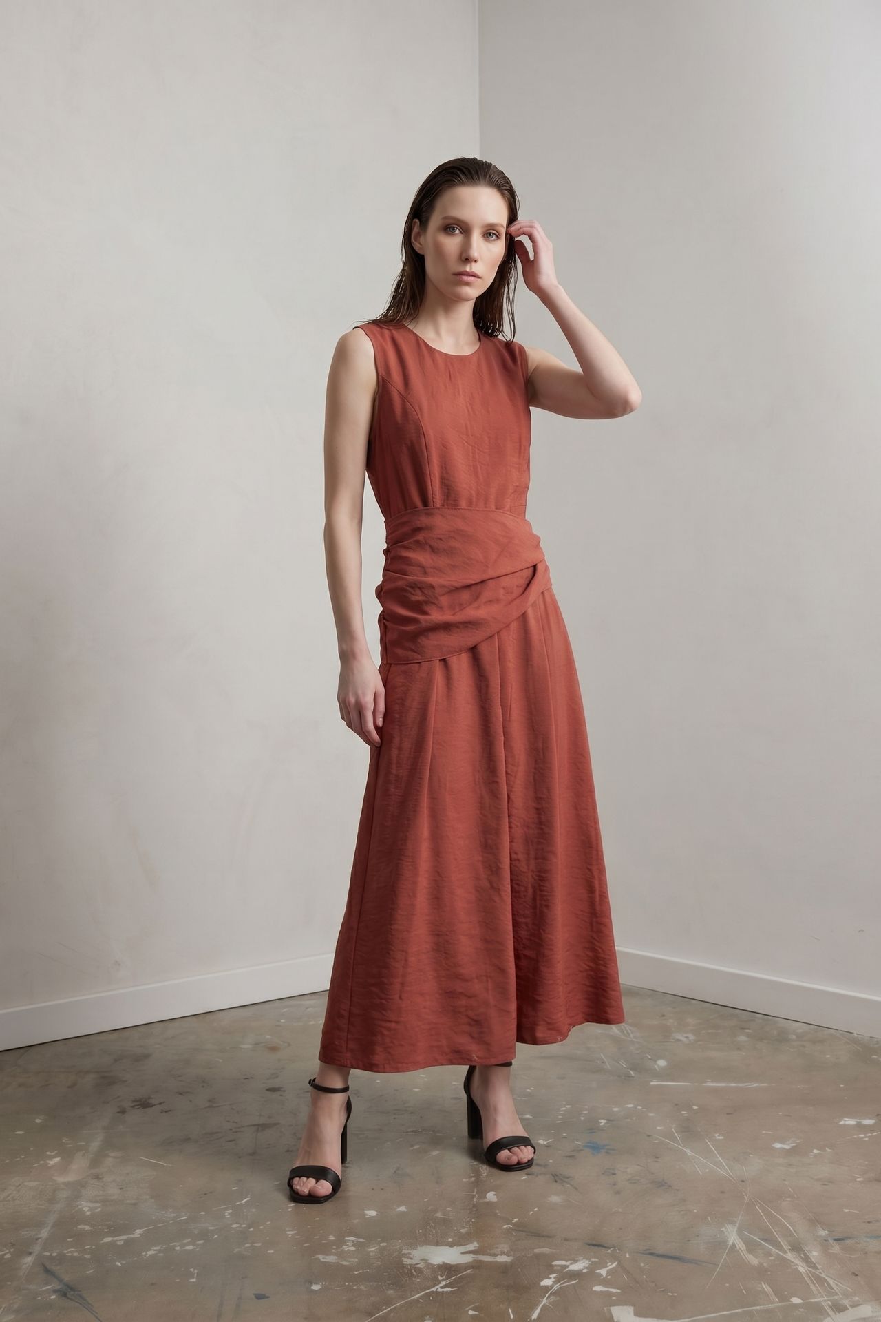MY FASHION Sleeveless A-Line Midi Dress 1