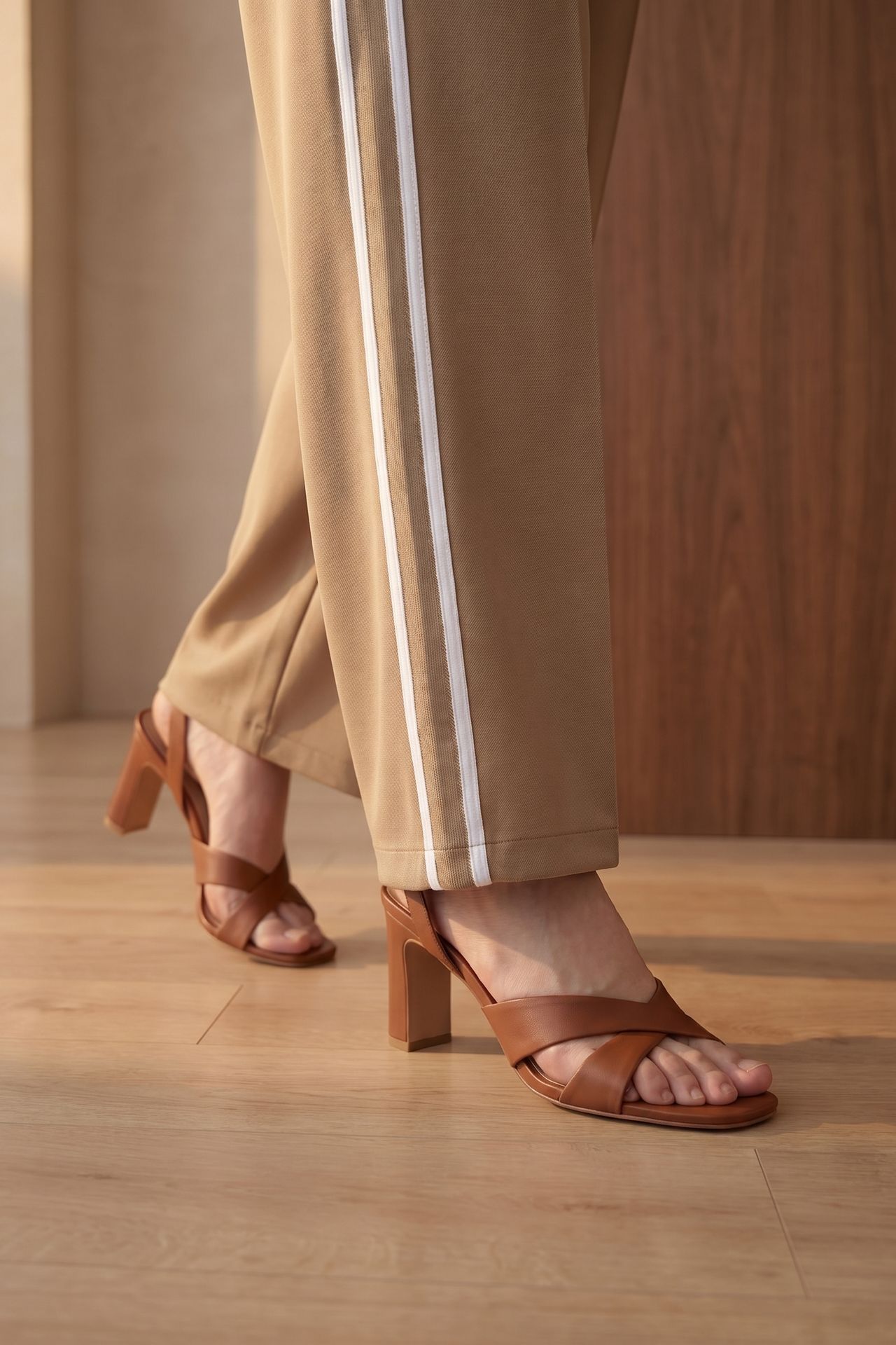 MY FASHION High-Waist Pleated Wide-Leg Trousers 4