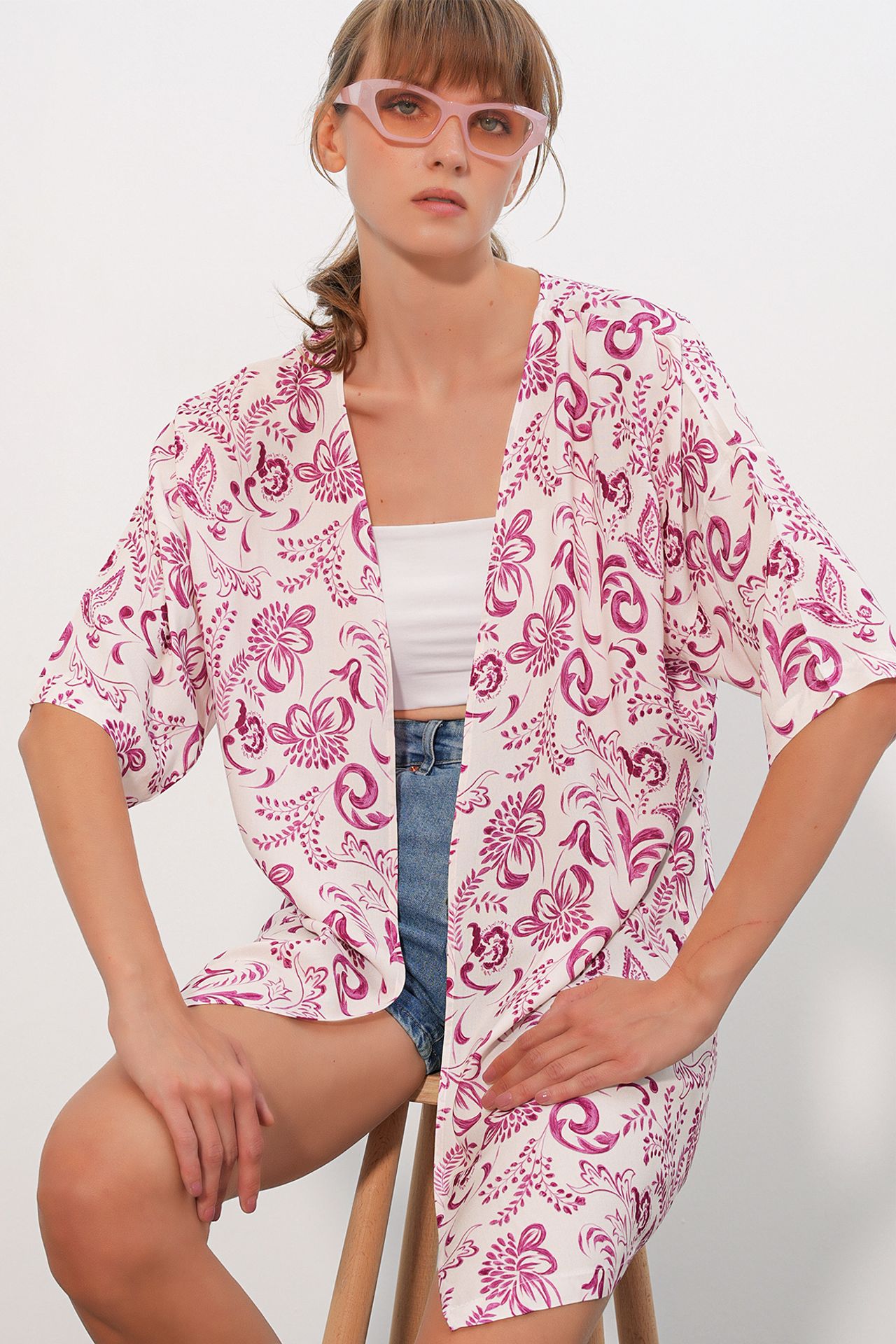 BDART Long Printed Viscose Kimono