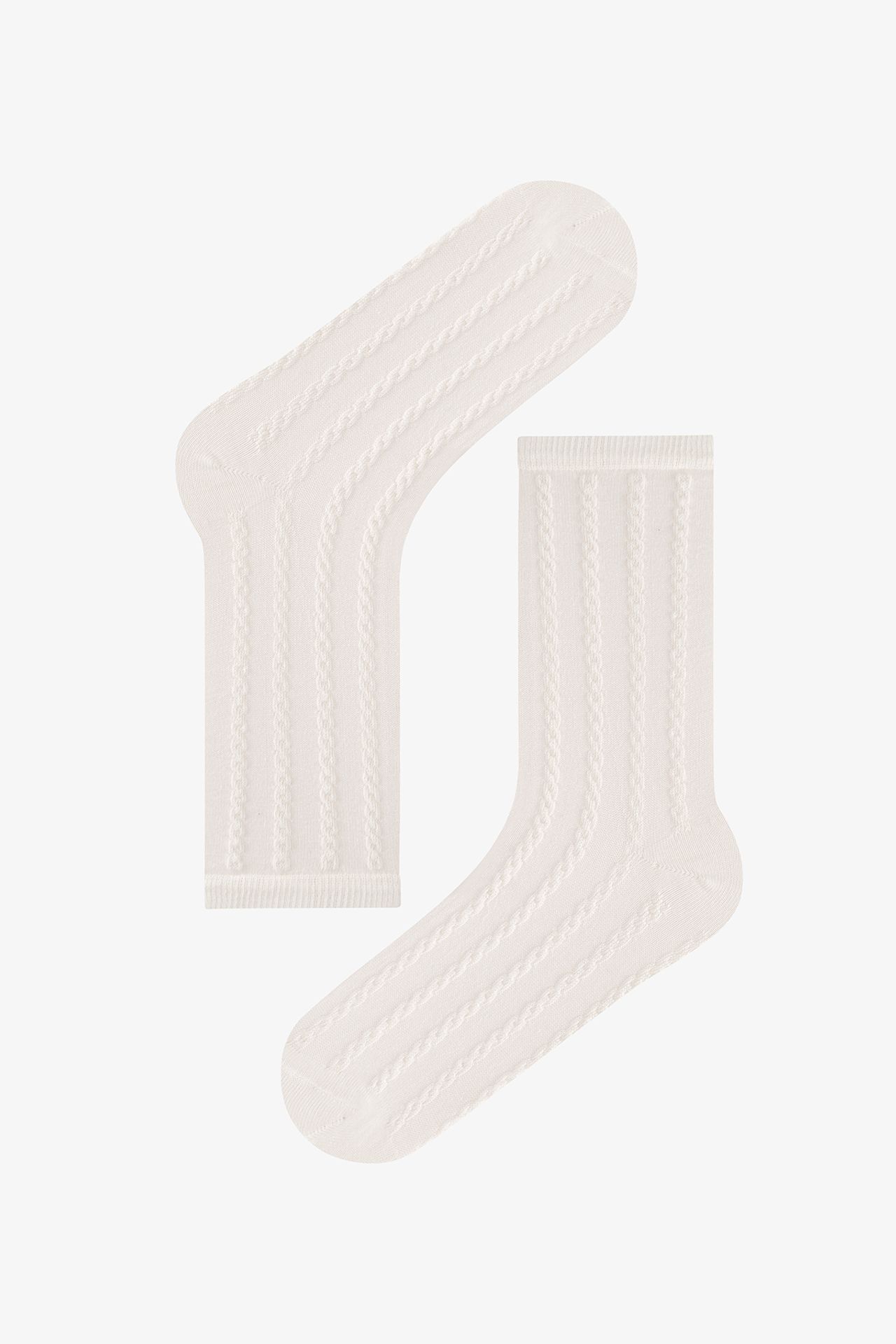 PENTI Gül Nature Bloom Floral Jacquard Pair Crew Socks 3