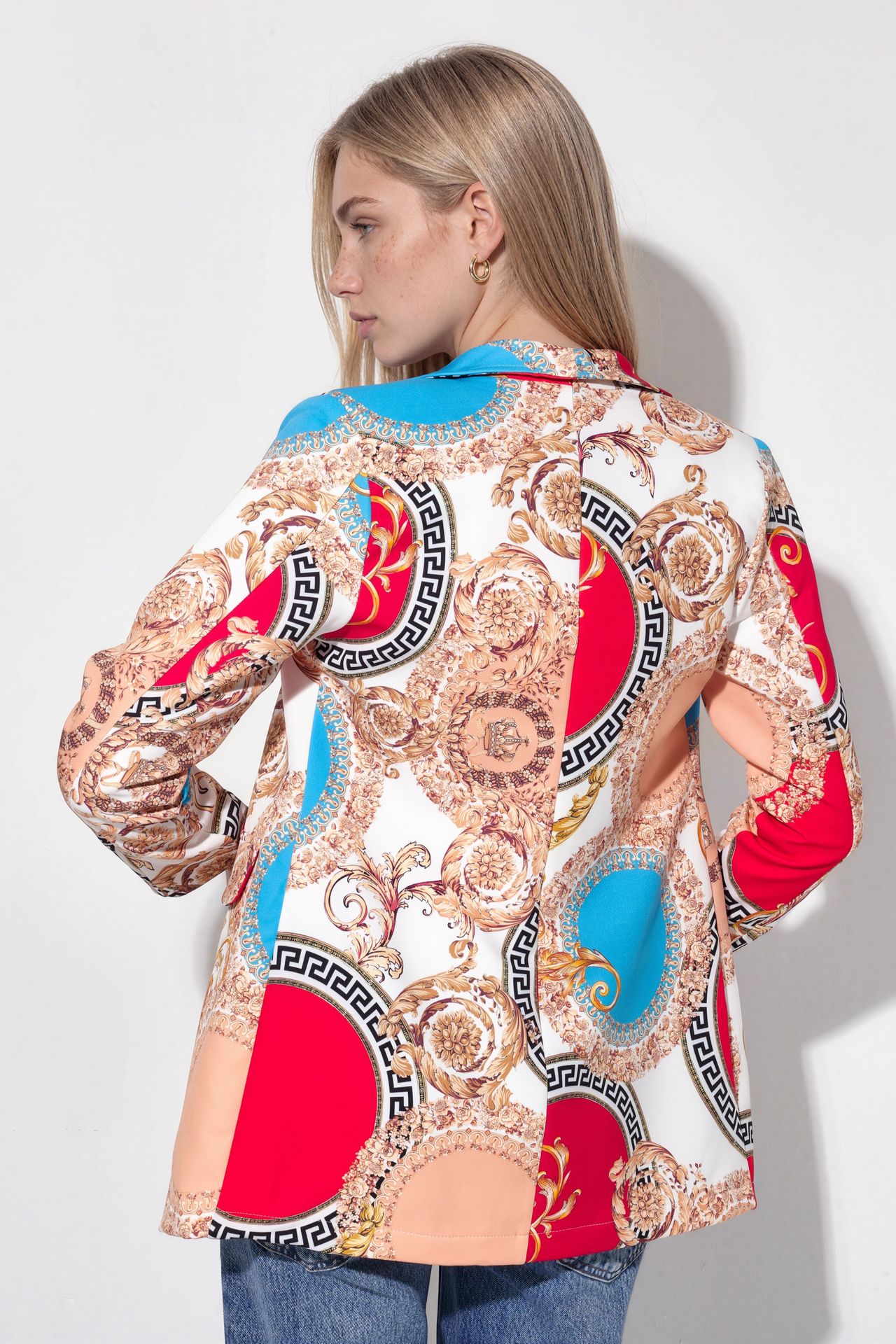 MSN Printed Crepe Blazer Jacket 3