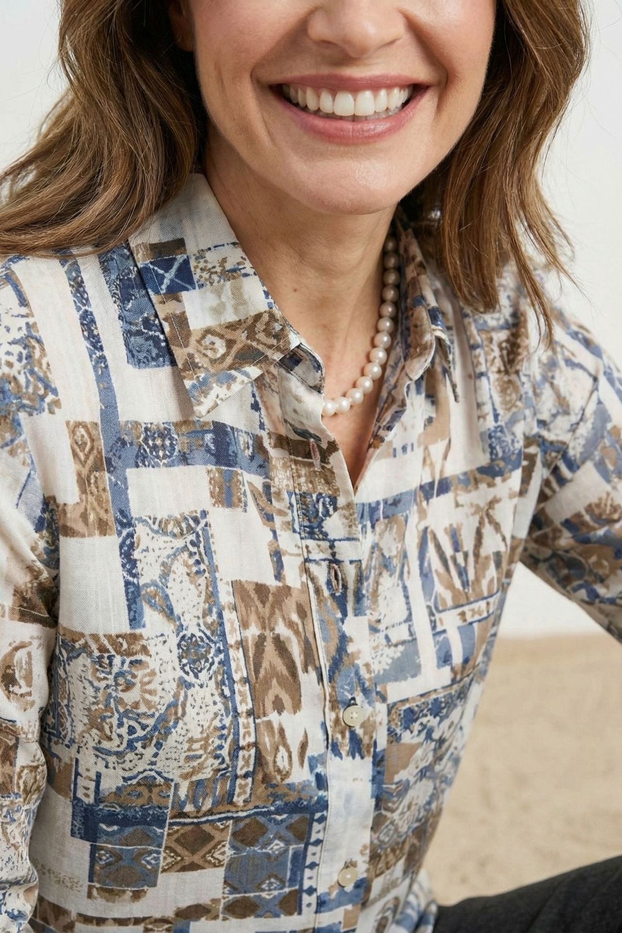 MY FASHION Geometric Pattern Button-Up Shirt 6