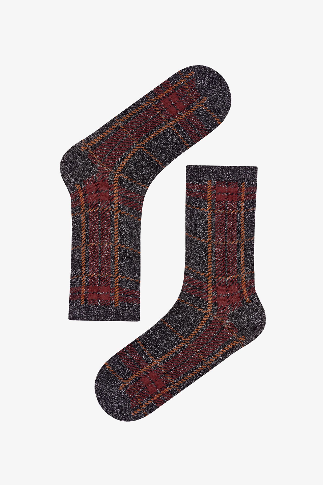 PENTI Vintage Lace Striped Cotton Pair Crew Socks 2