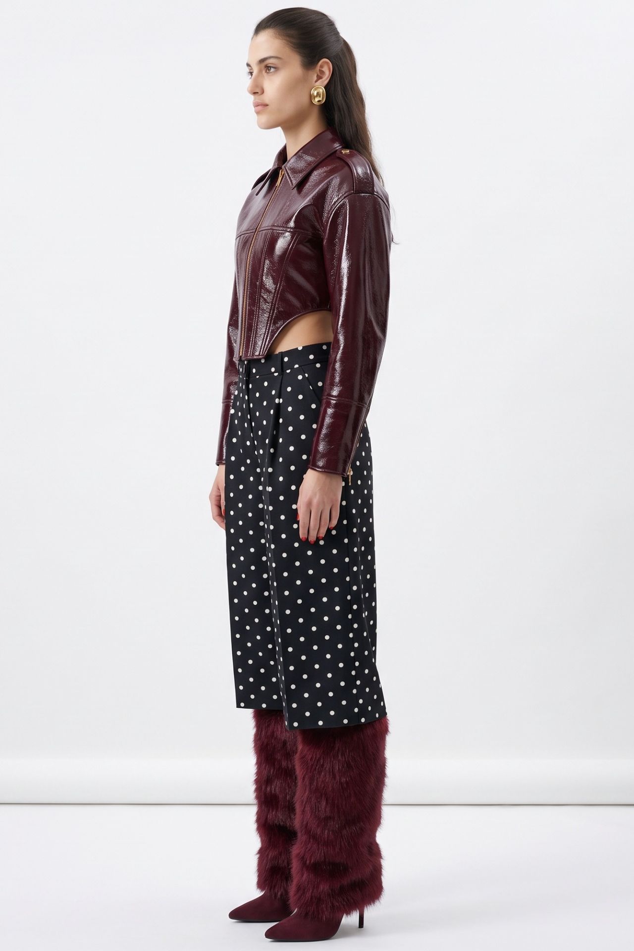 PUCKA High-Waist Polka Dot Capri Shorts