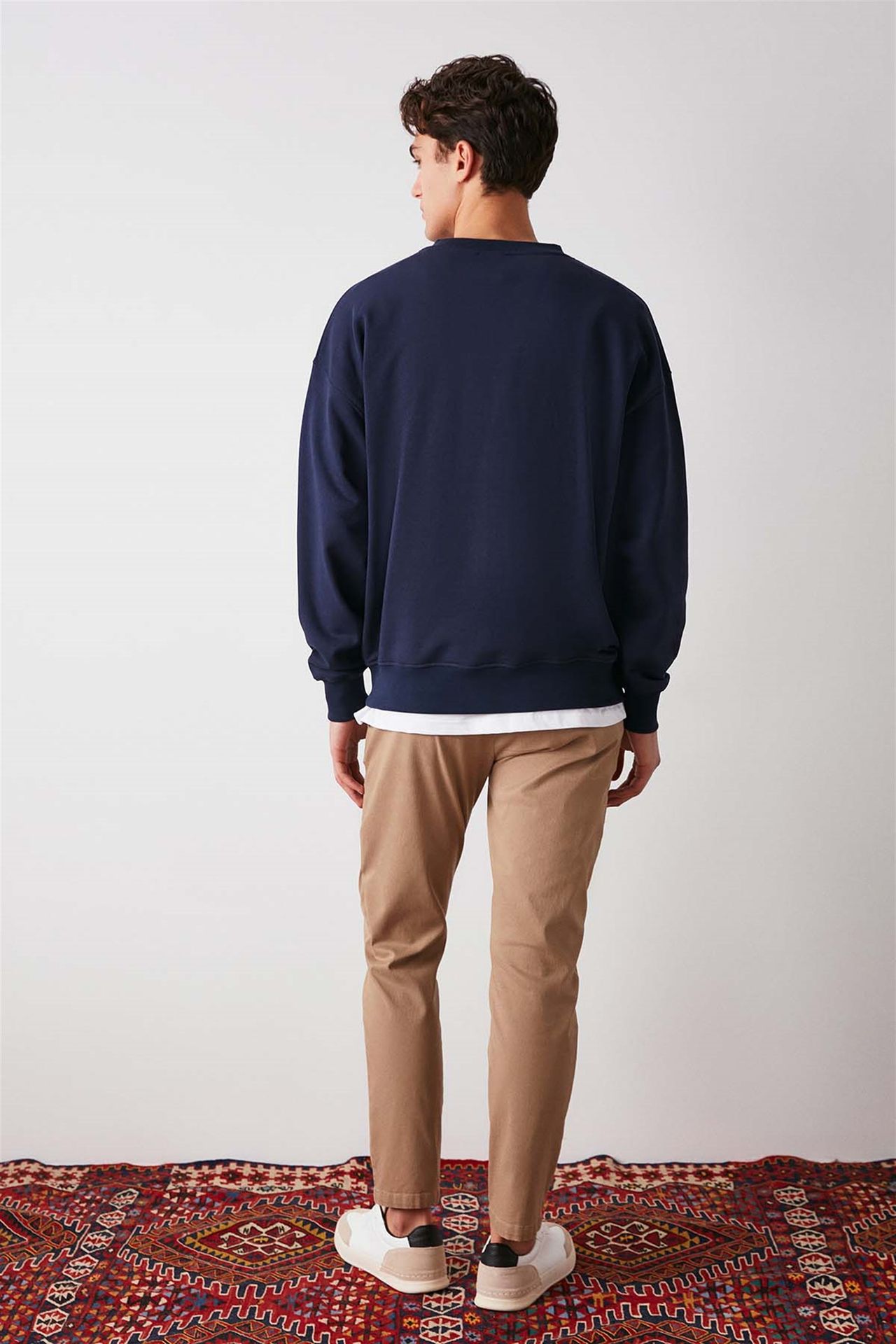 GRIMELANGE Oversize V Yaka Fitilli Sweatshirt 6
