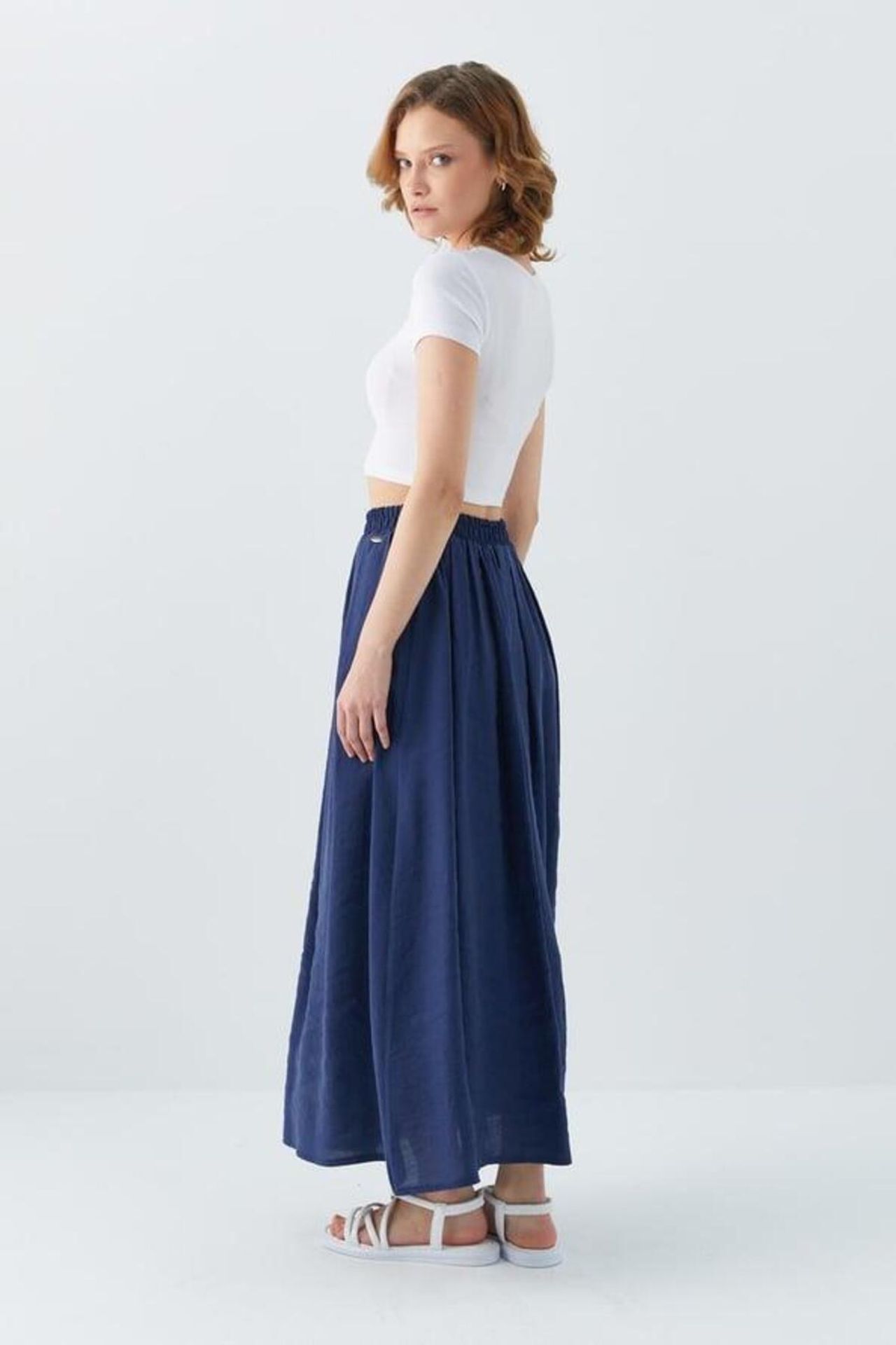 Mixray High-Waisted Long Skirt with Pockets 3
