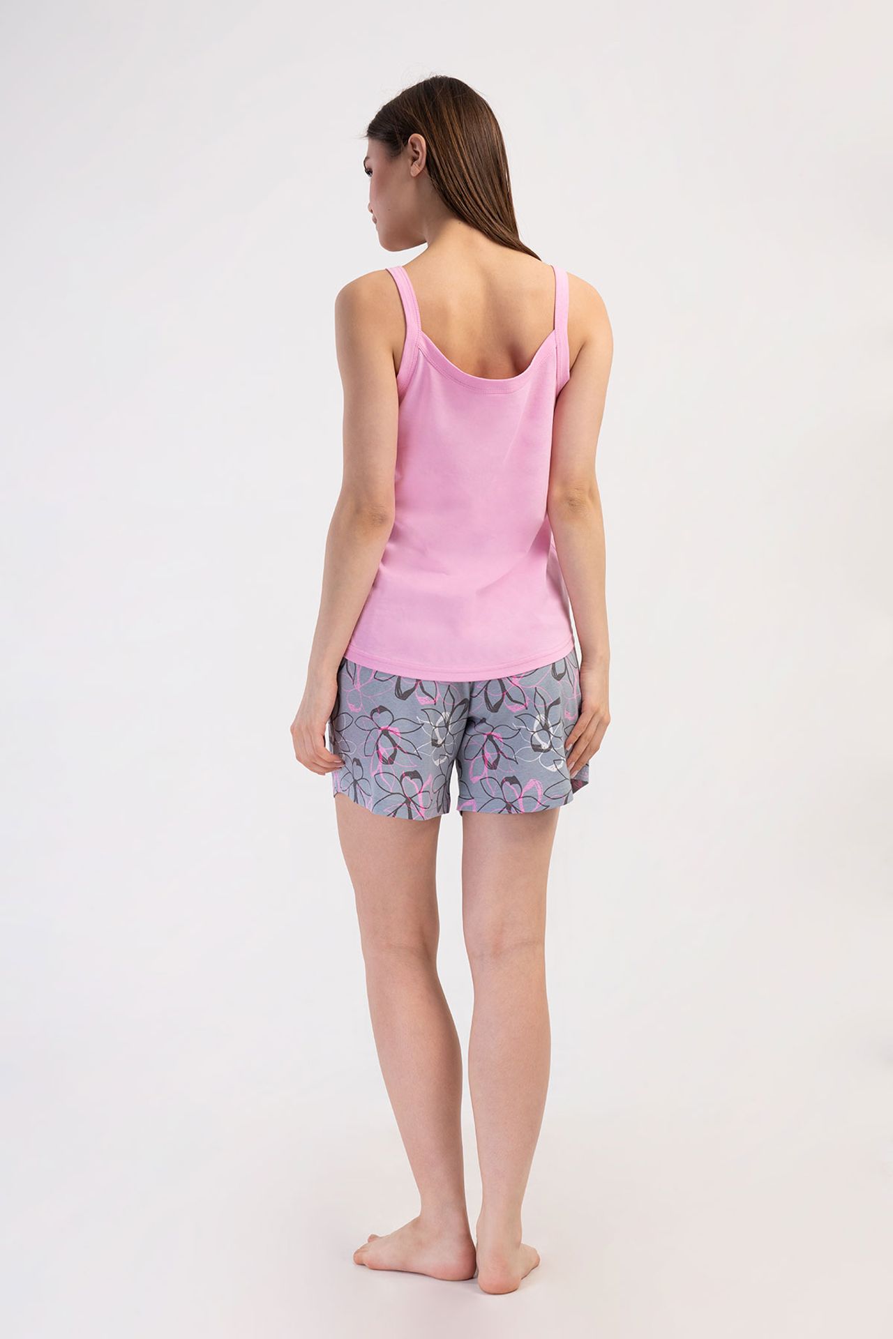 YAKE Rahat Kısa Paça 2 Parçalı Pijama Takımı 3