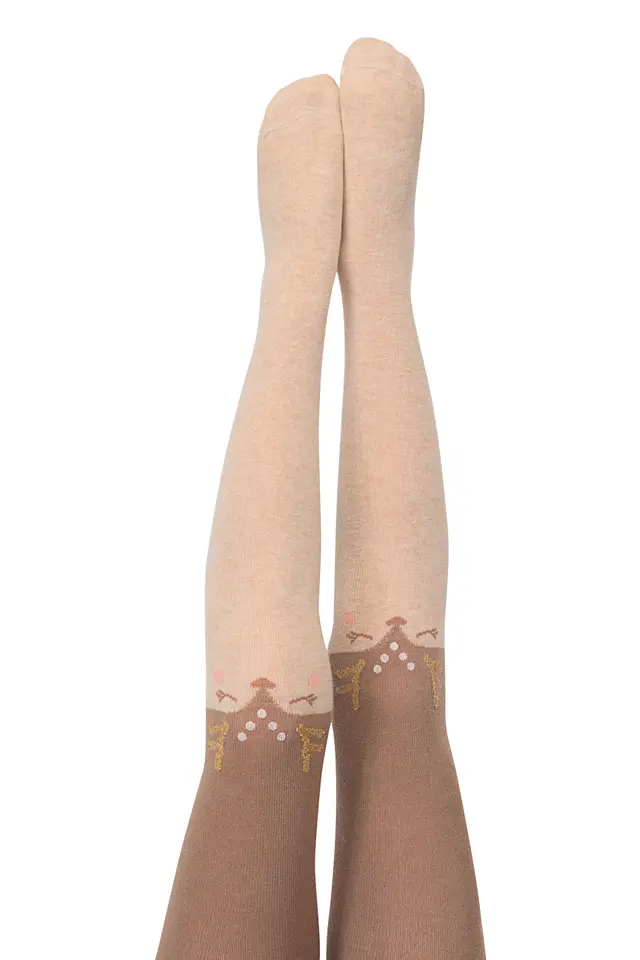 PENTI Girls' Pretty Sweet Deer Tights