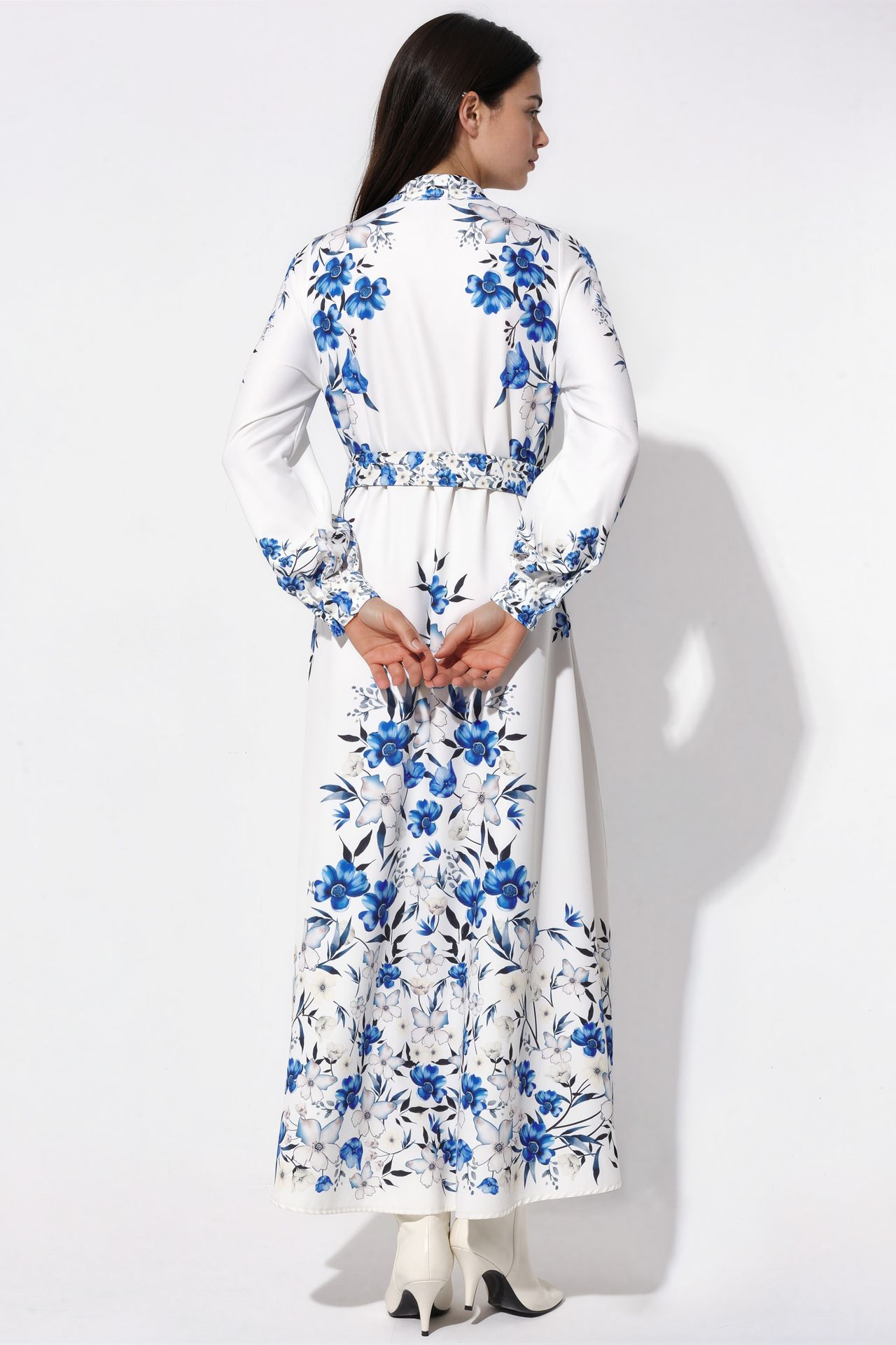 MSN Floral Belted Maxi Shirt Dress 3