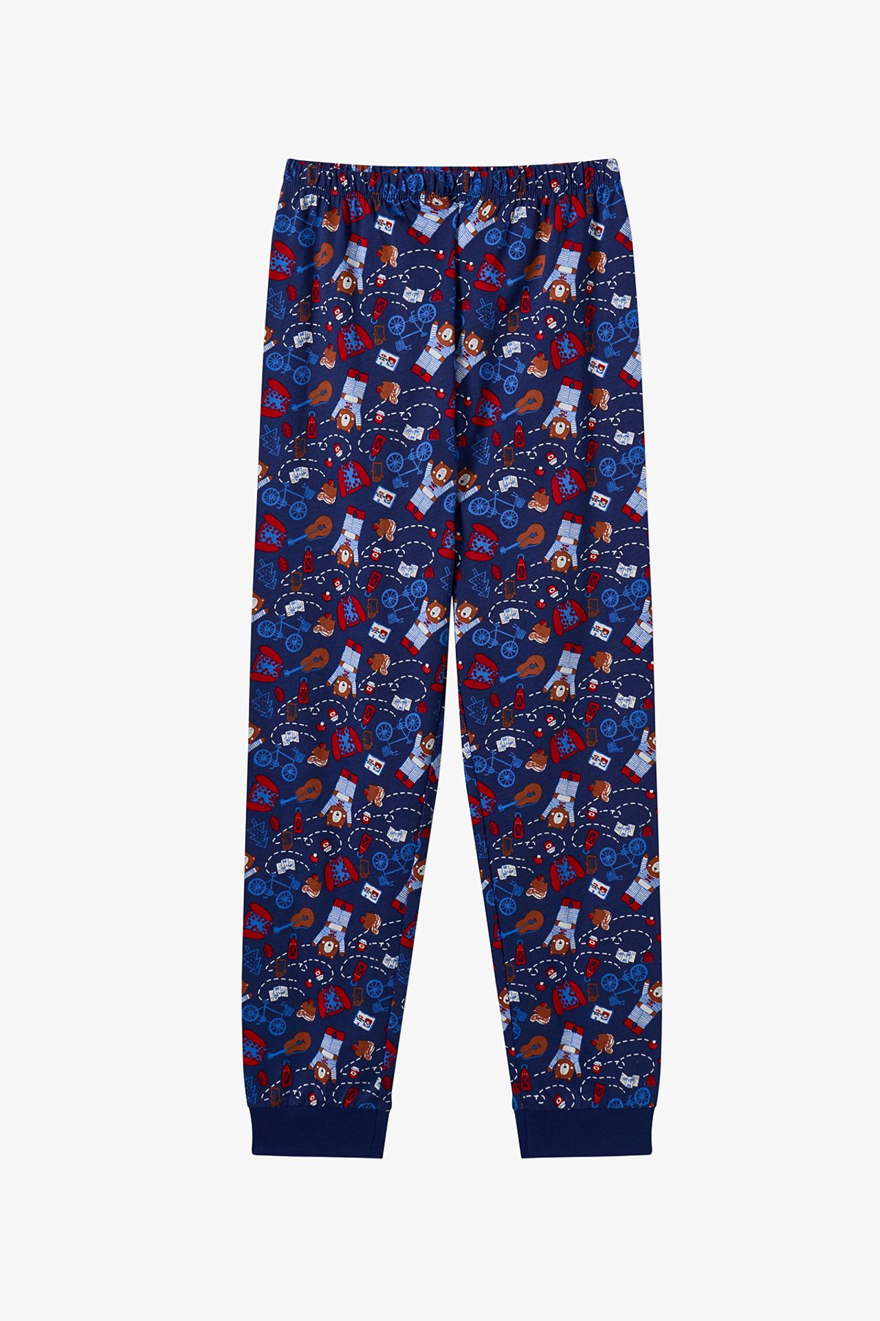 PENTI Boys' Style Repeat Cotton Long Sleeve Pajama Set 3