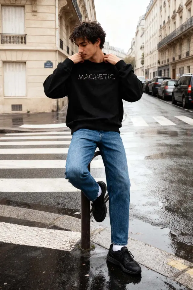 TOMMY Men's Printed Crew Neck Sweatshirt