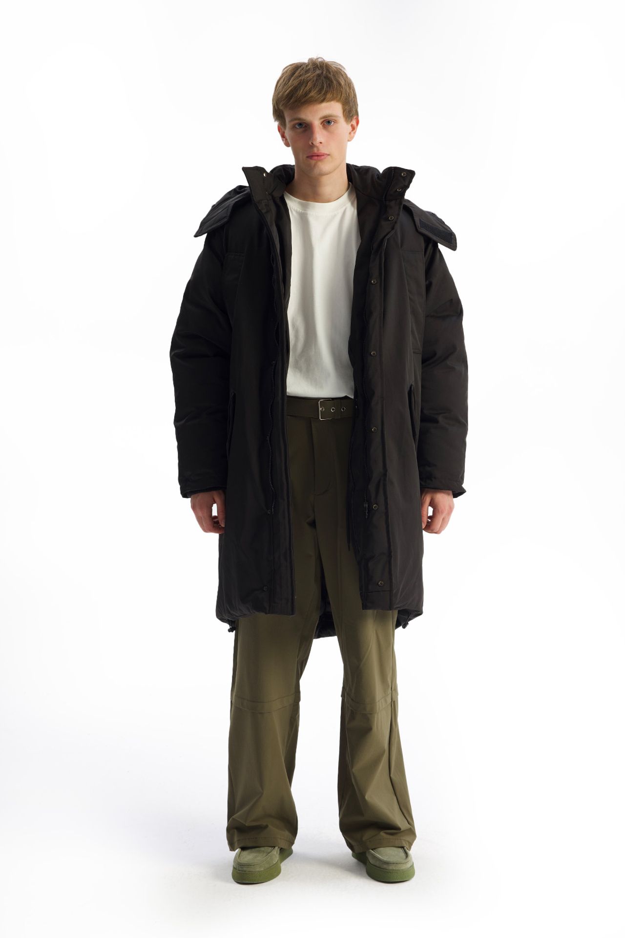 GIESTO Hooded Long Puffer Jacket with Pockets 1