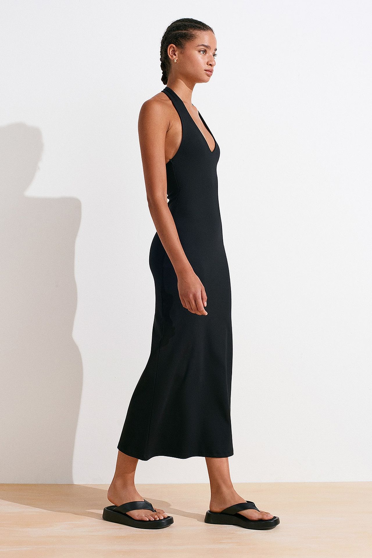 DILVIN Women's Halter Neck Bodycon Midi Dress 2