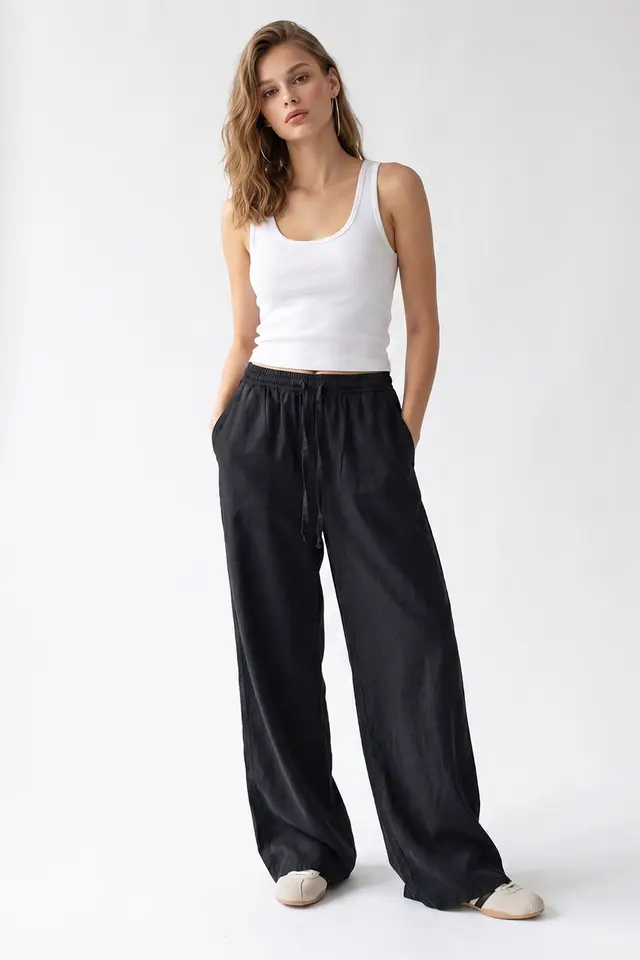 MIXRAY Tencel Wide-Leg Palazzo Trousers