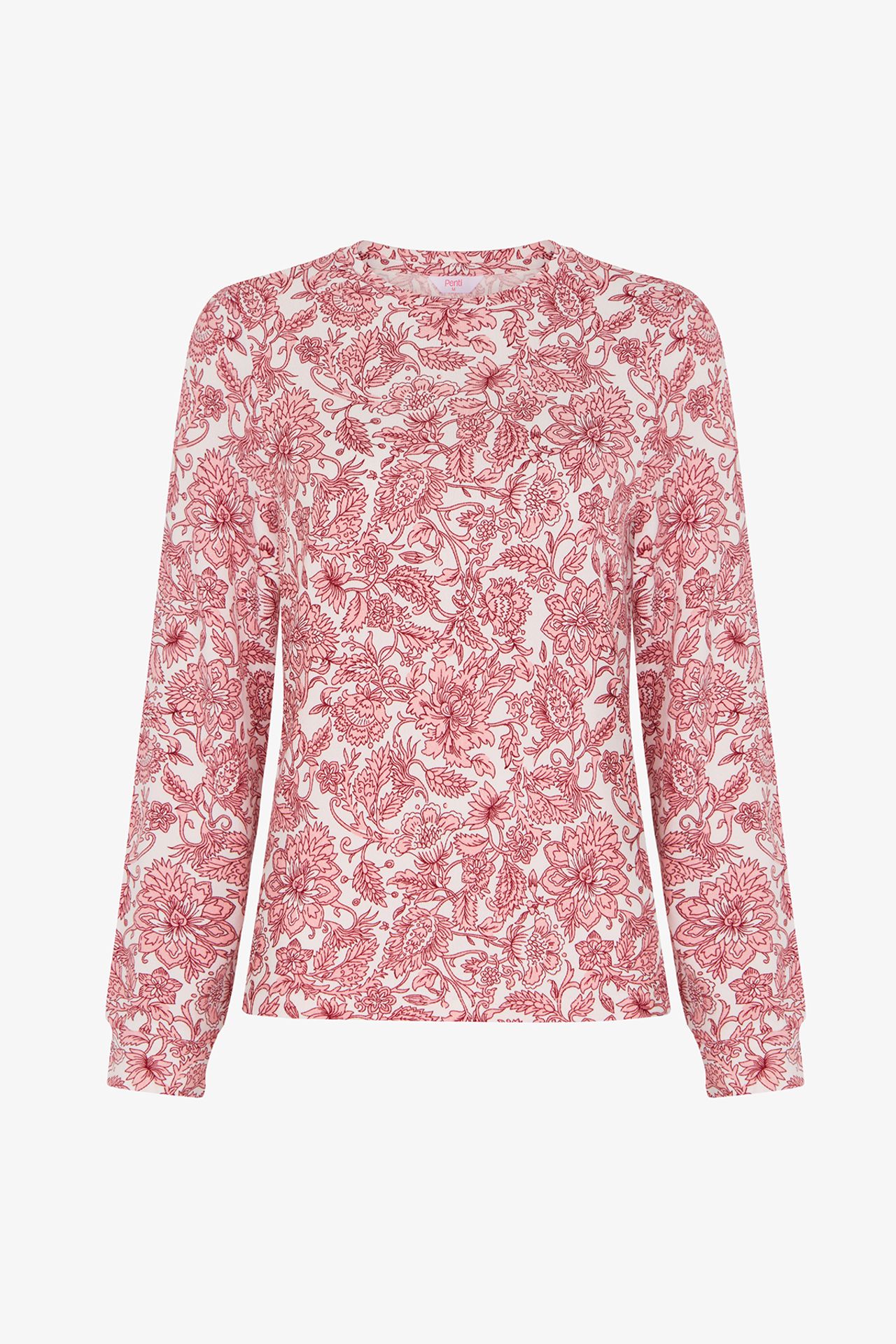 PENTI Countryside Printed Floral Long Sleeve T-Shirt Pajama Top 1