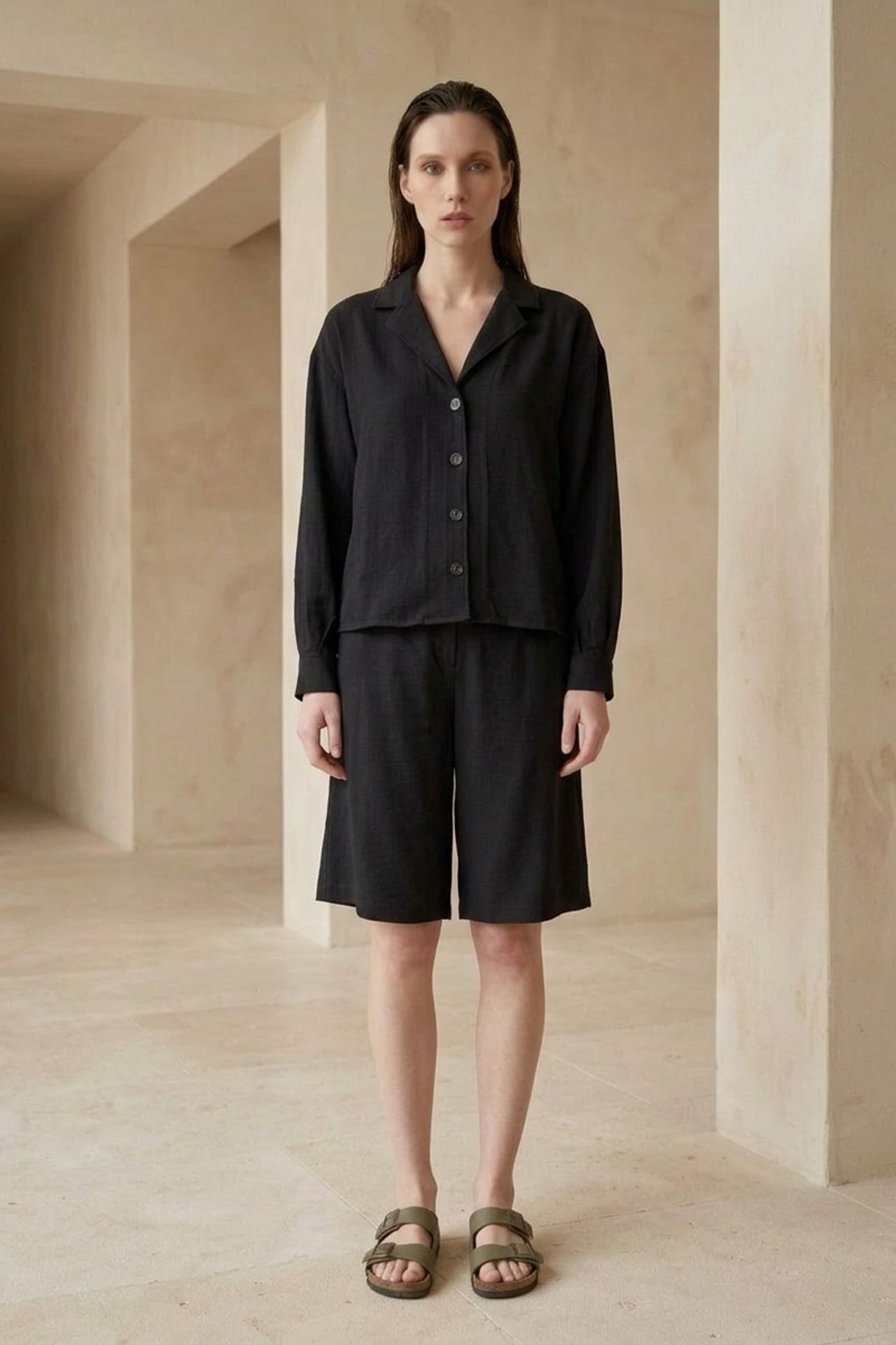 MY FASHION Cotton Poplin Shirt and Shorts Set 3