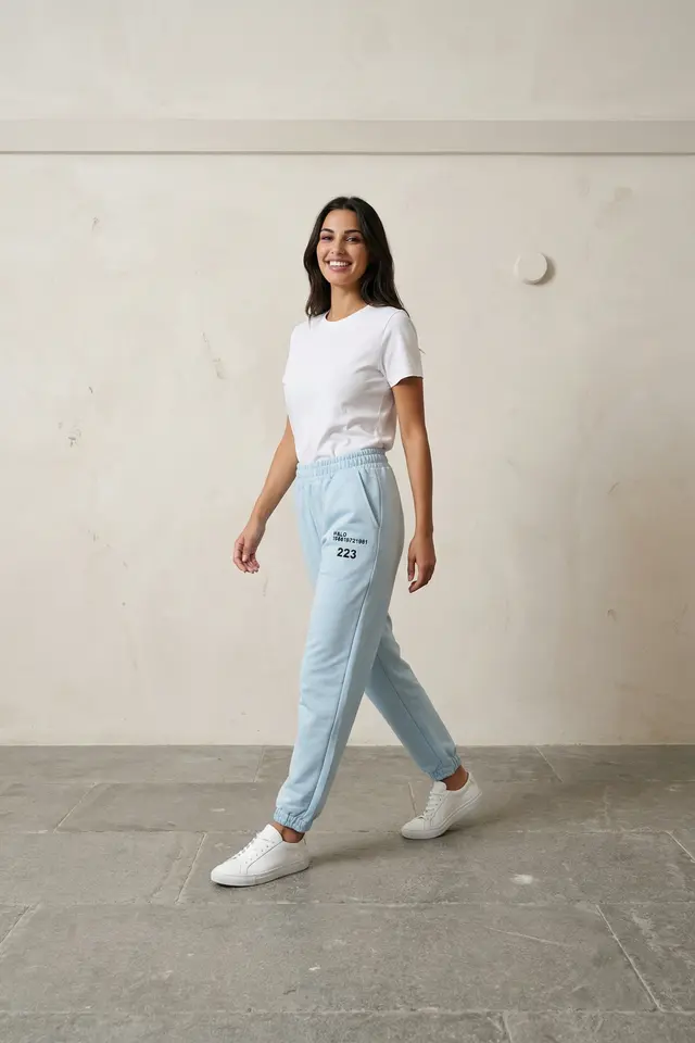 MY FASHION Mid-Waist Printed Cotton Lycra Joggers