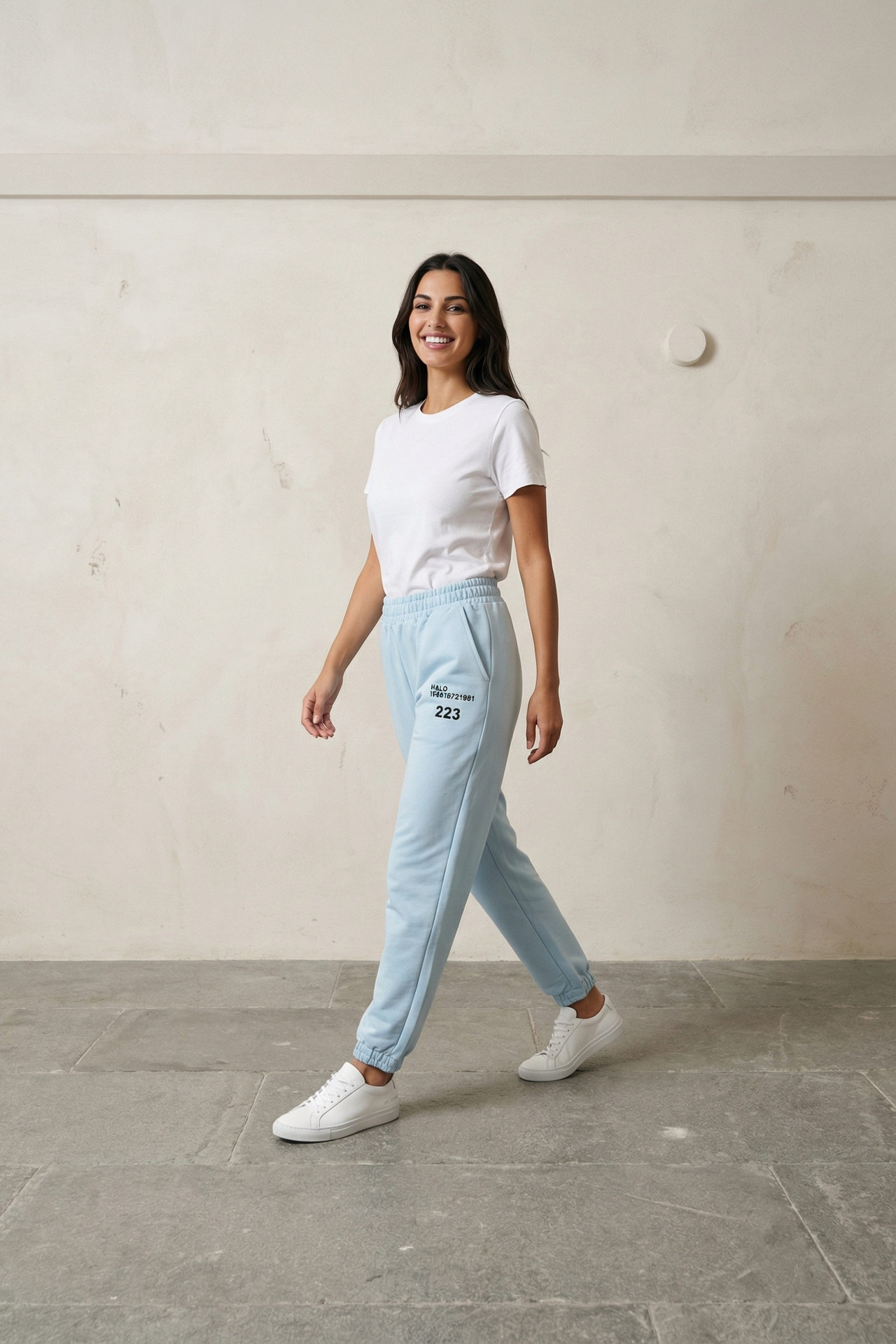 MY FASHION Mid-Waist Printed Cotton Lycra Joggers 1